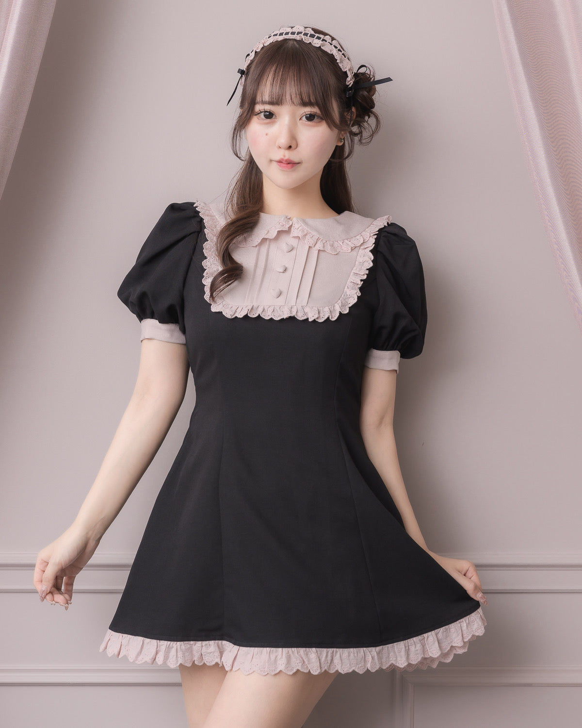 モデル身長：157cm/着用カラー：ブラック