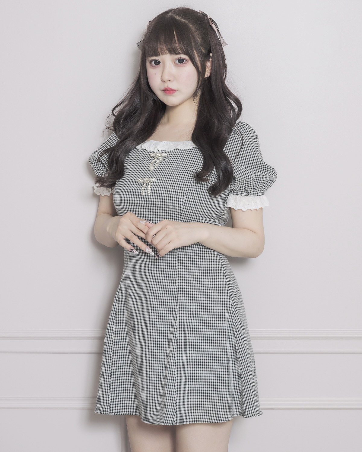 ビジューリボンドーリーワンピース