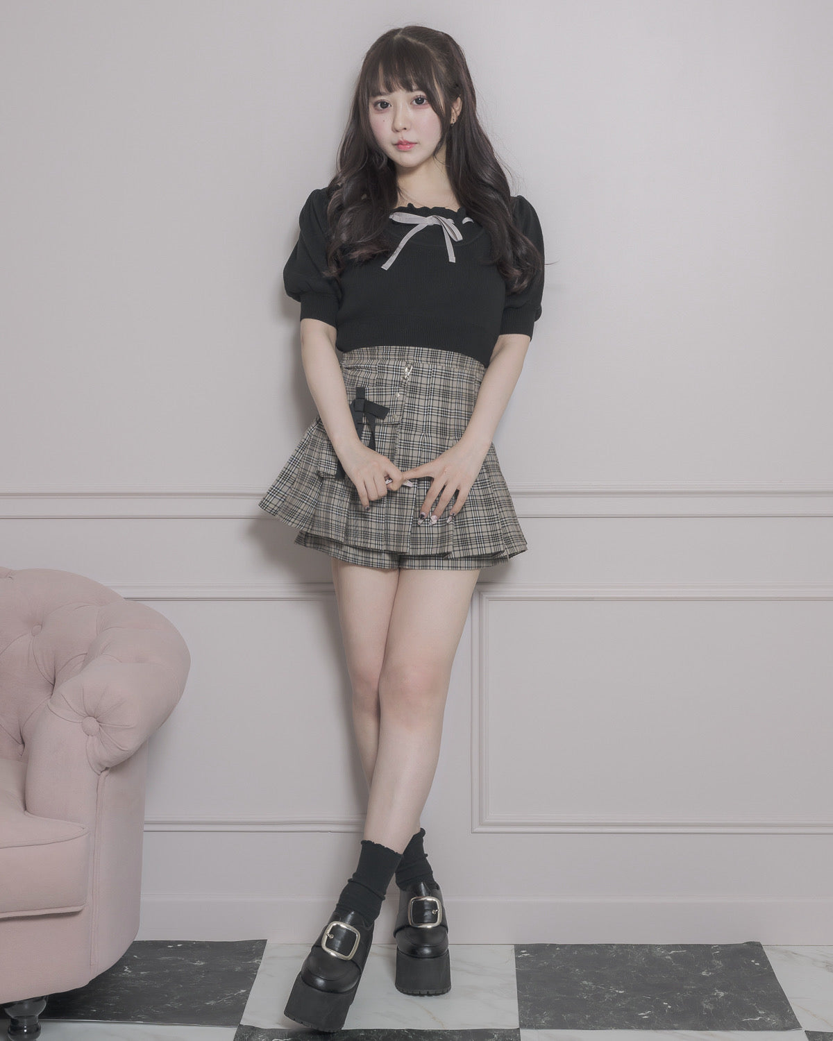 モデル身長:157cm/着用カラー:ブラック