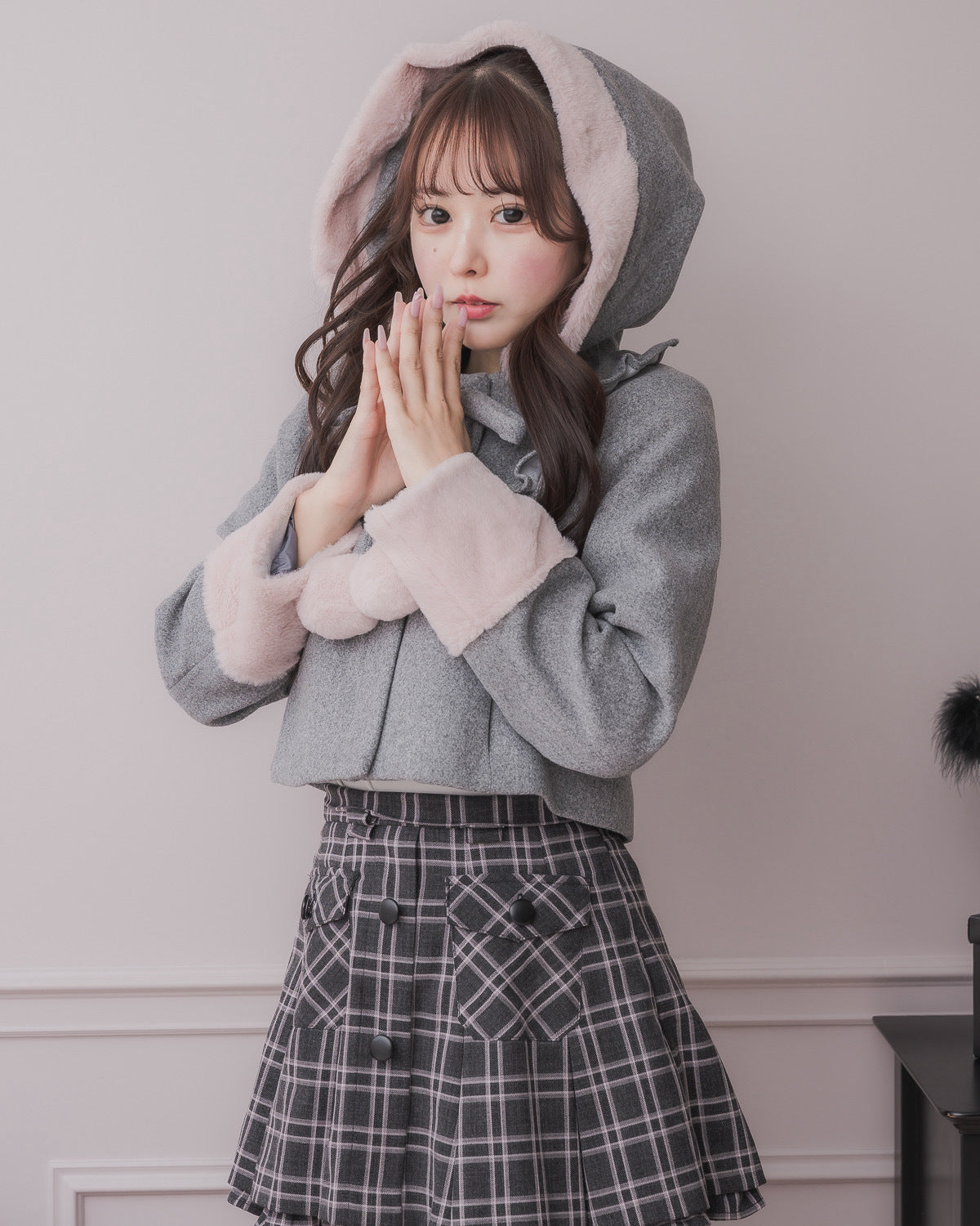 モデル身長:157cm/着用カラー:グレー