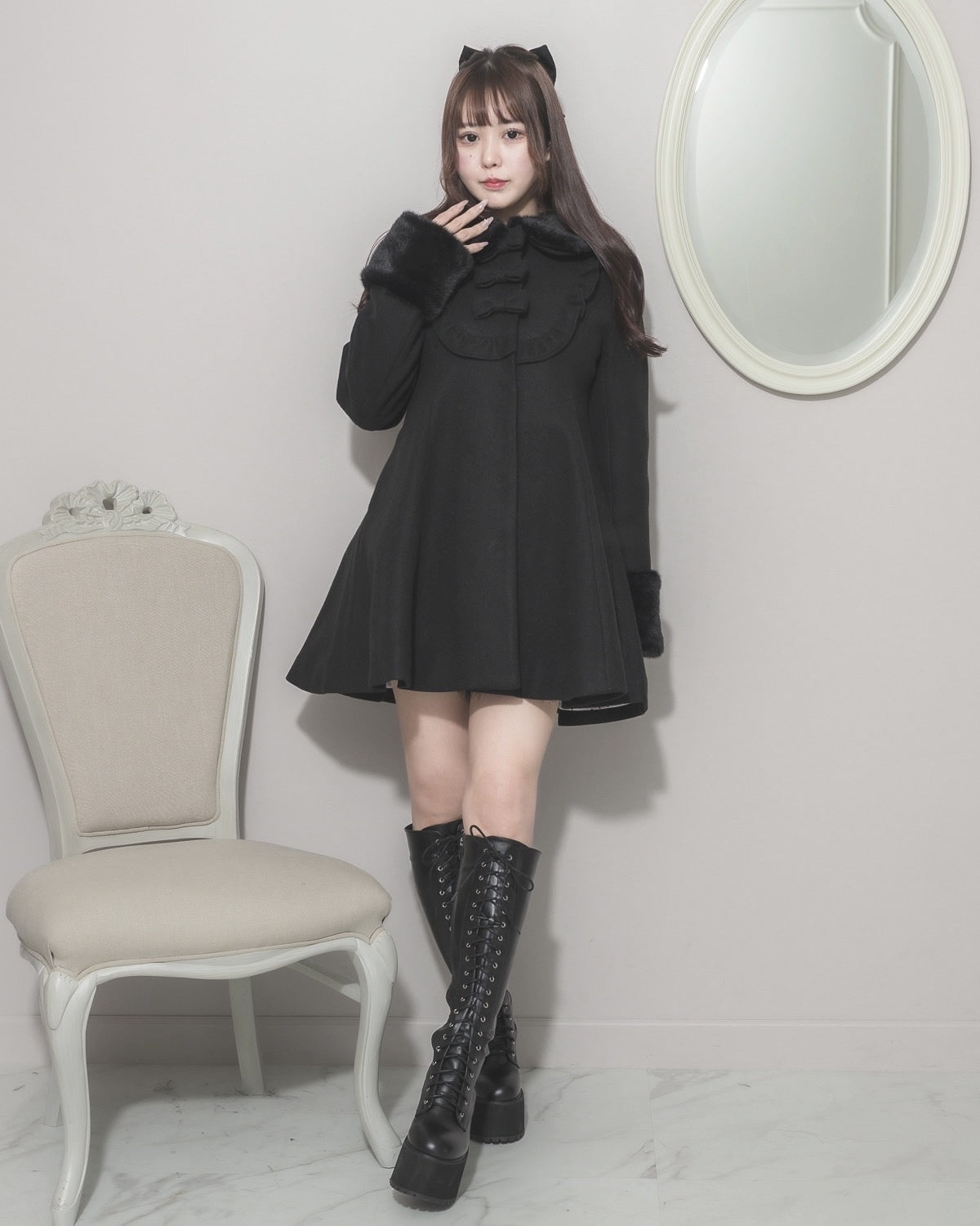 モデル身長:157cm/着用カラー:ブラック