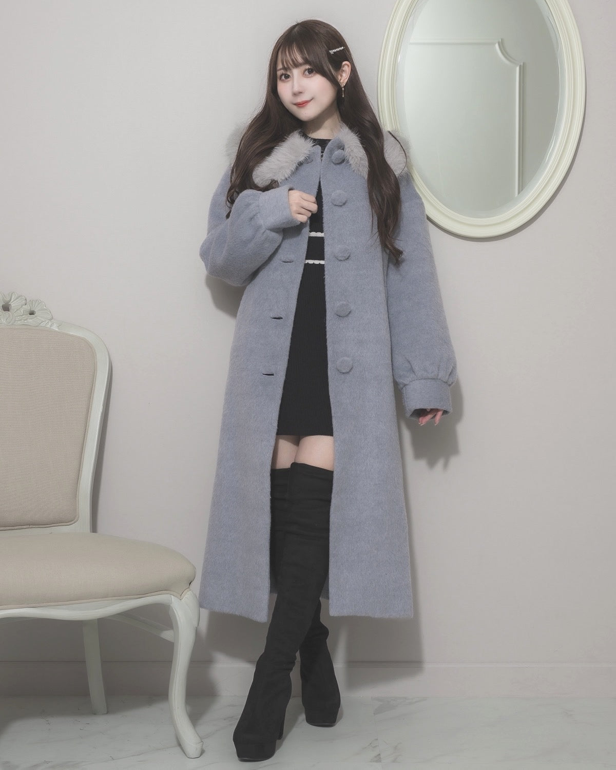 モデル身長:159cm/着用カラー:グレー