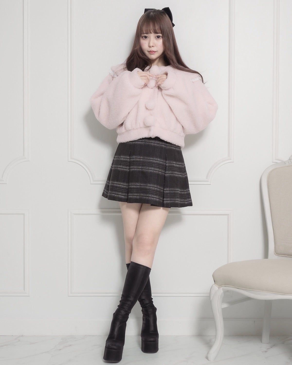 モデル身長:157cm/着用カラー:ピンク