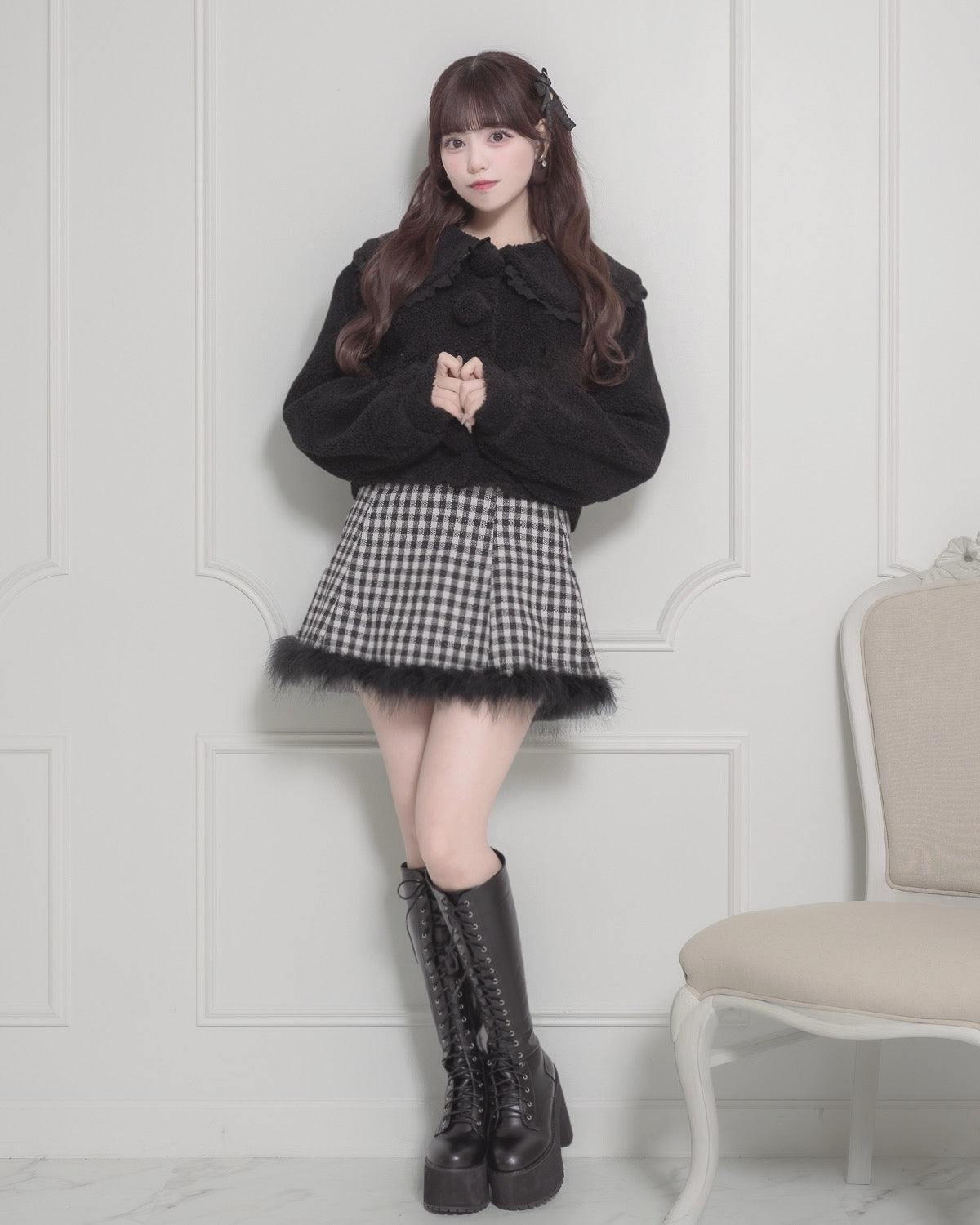 モデル身長:163cm/着用カラー:ブラック