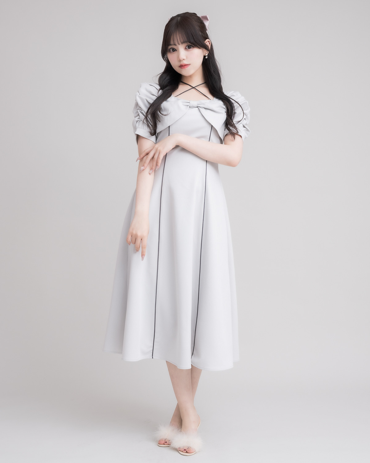 モデル身長:163cm/着用カラー:ブルーグレー