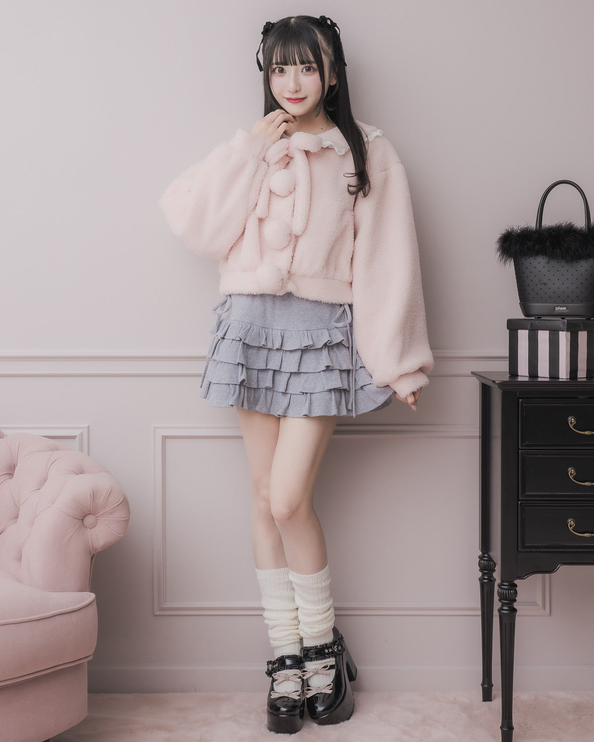 モデル身長:157cm/着用カラー:ピンク