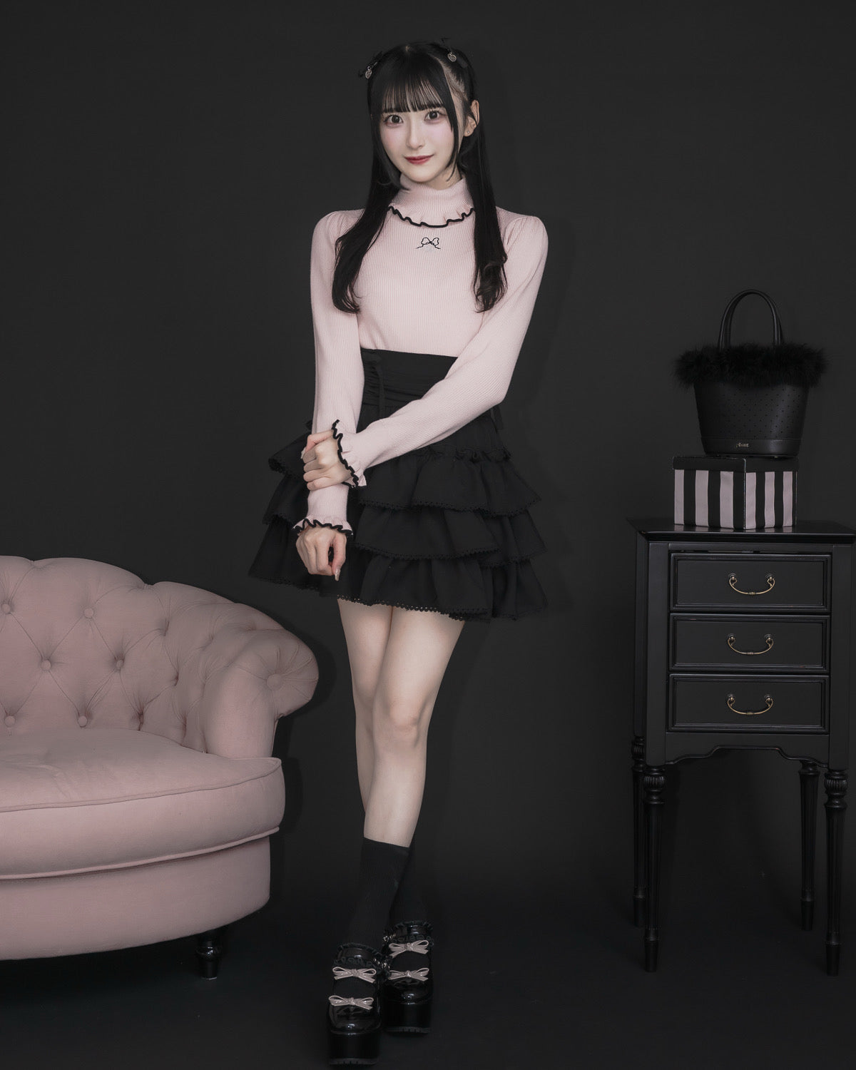 モデル身長:157cm/着用カラー:ピンク