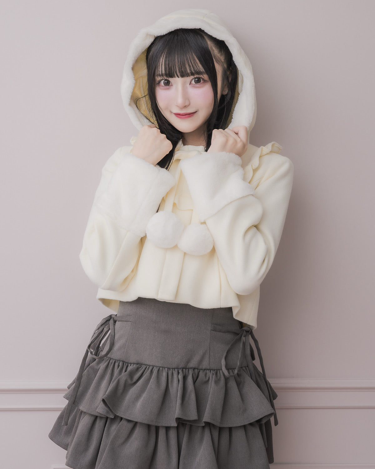 モデル身長:157cm/着用カラー:ホワイト