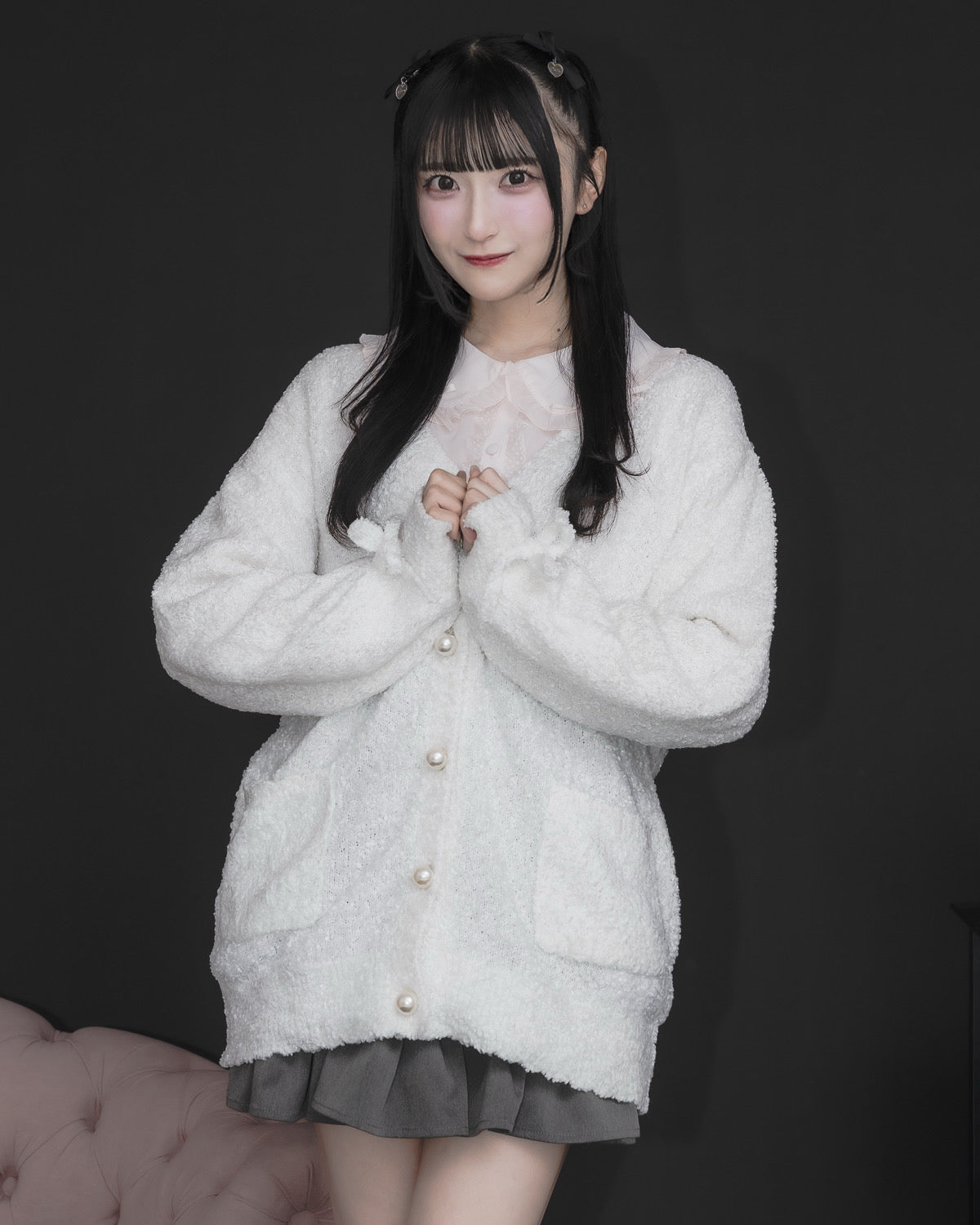 ファンシーヤーンボリュームロングカーデ – pium