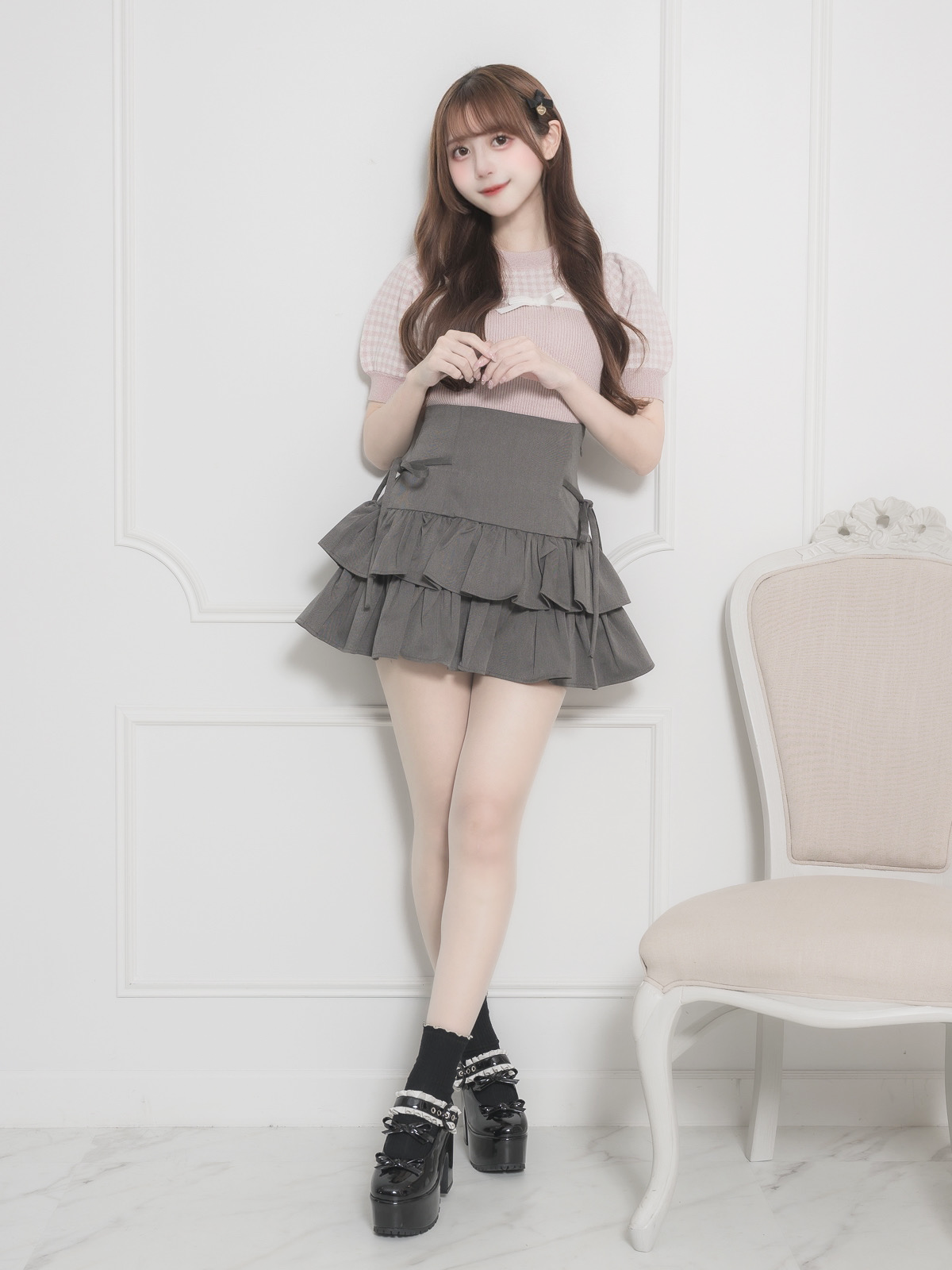 モデル身長:159cm/着用カラー:ピンク