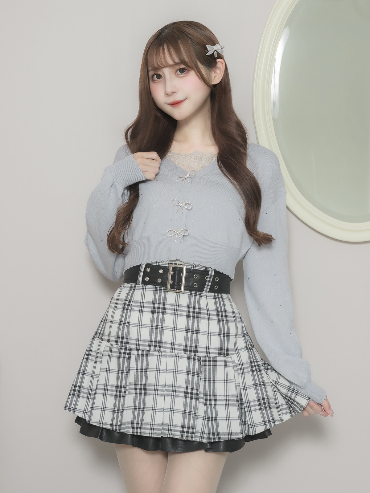 モデル身長:159cm/着用カラー:ライトブルー