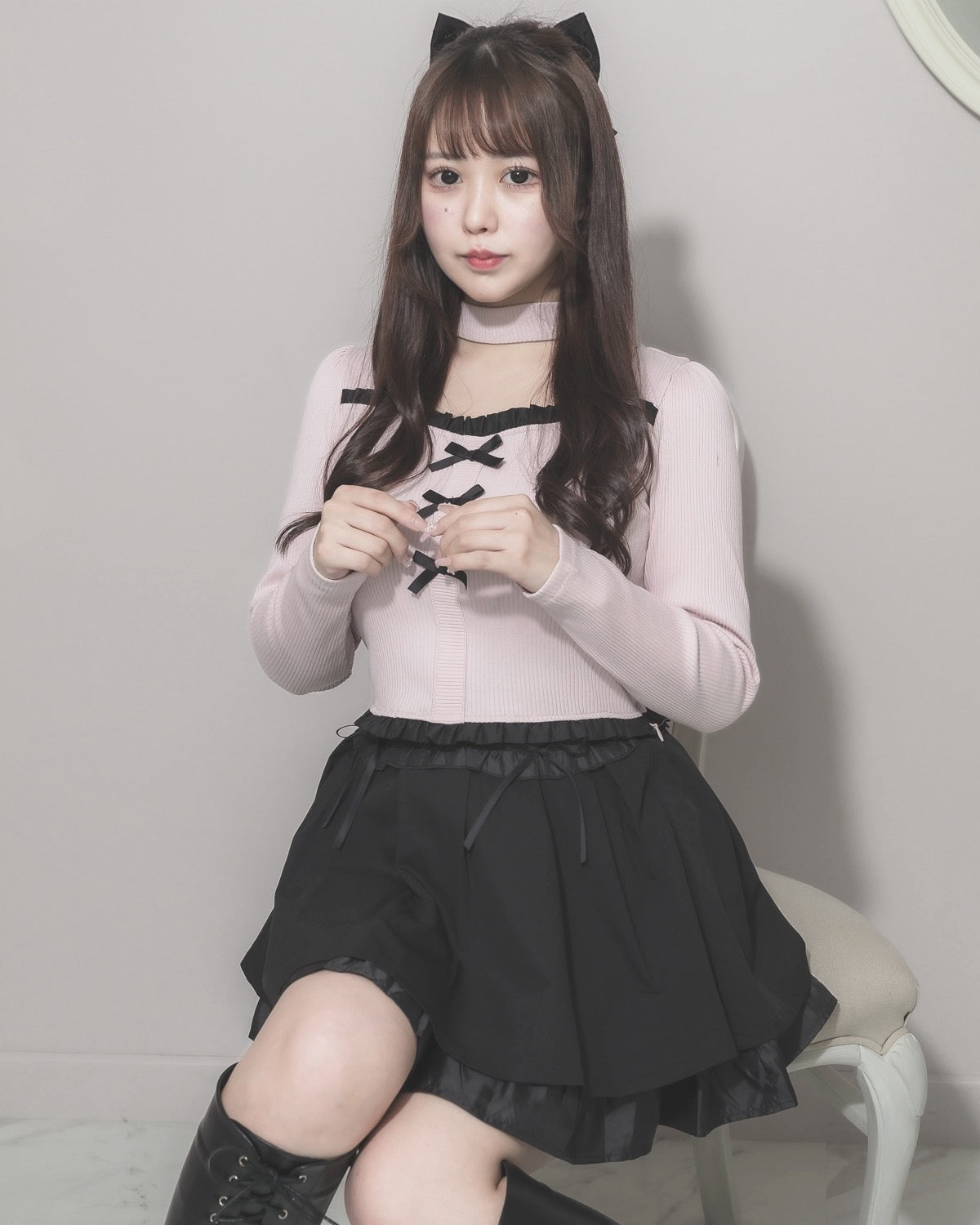 モデル身長:157cm/着用カラー:ピンク