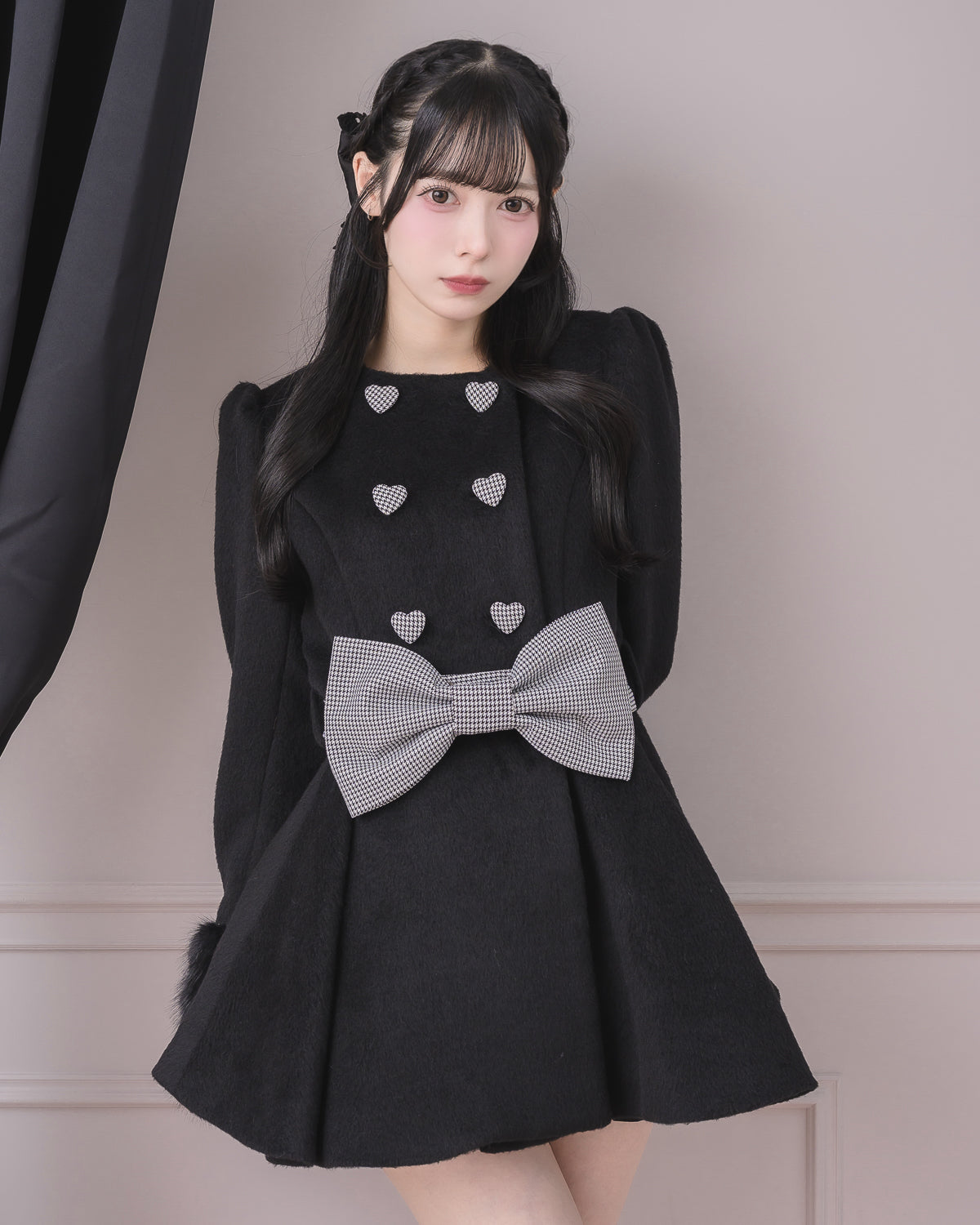 モデル身長：155cm/着用カラー：ブラックミックス