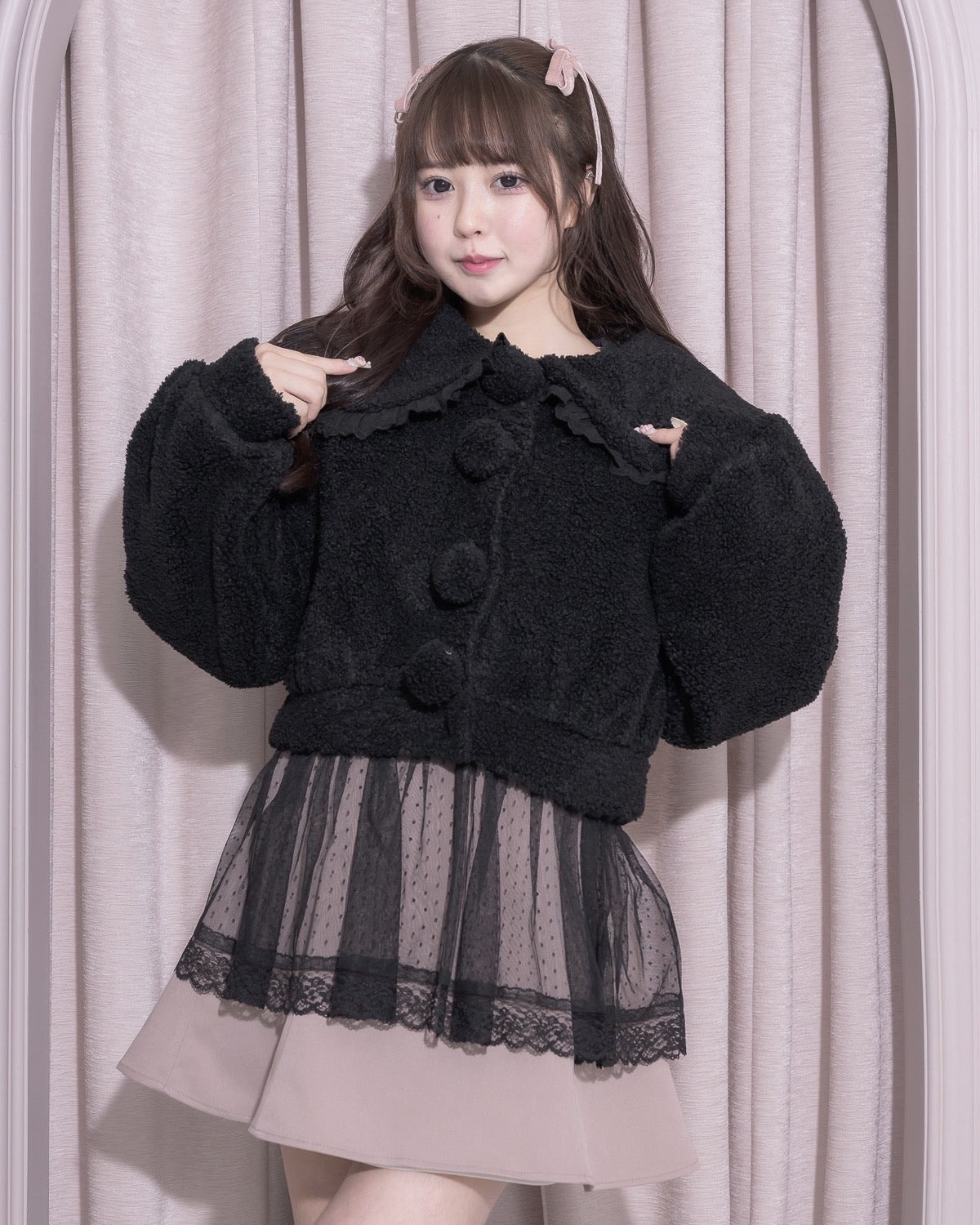 モデル身長:157cm/着用カラー:ブラック