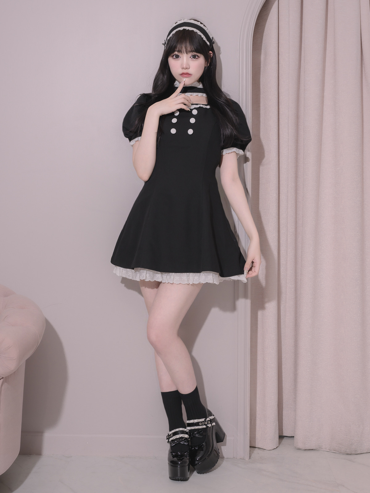 モデル身長:163cm/着用カラー:ブラック