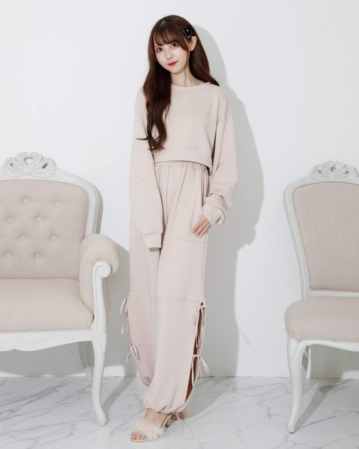 モデル身長:158cm/着用カラー:ピンク