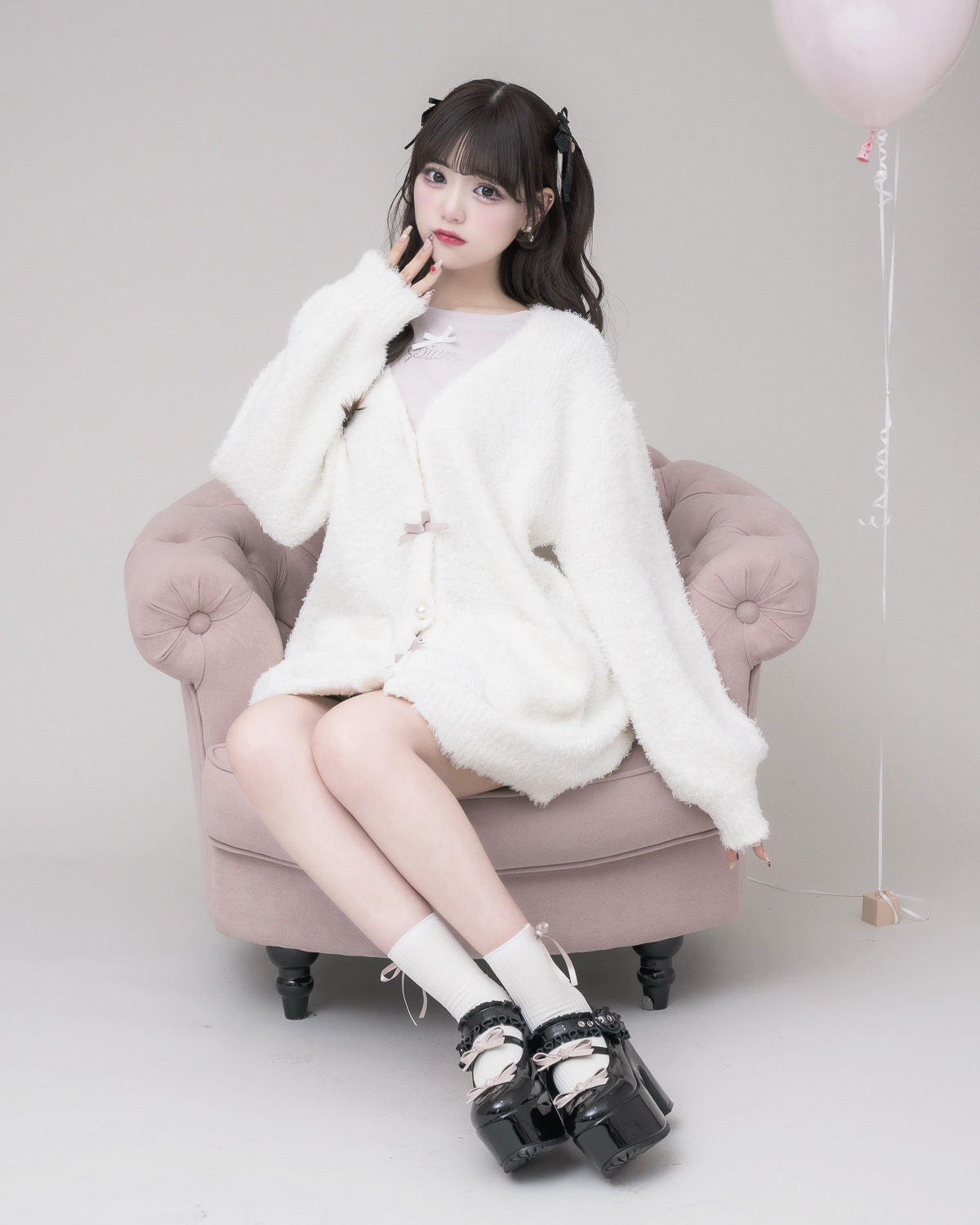 モデル身長:163cm/着用カラー:ホワイト