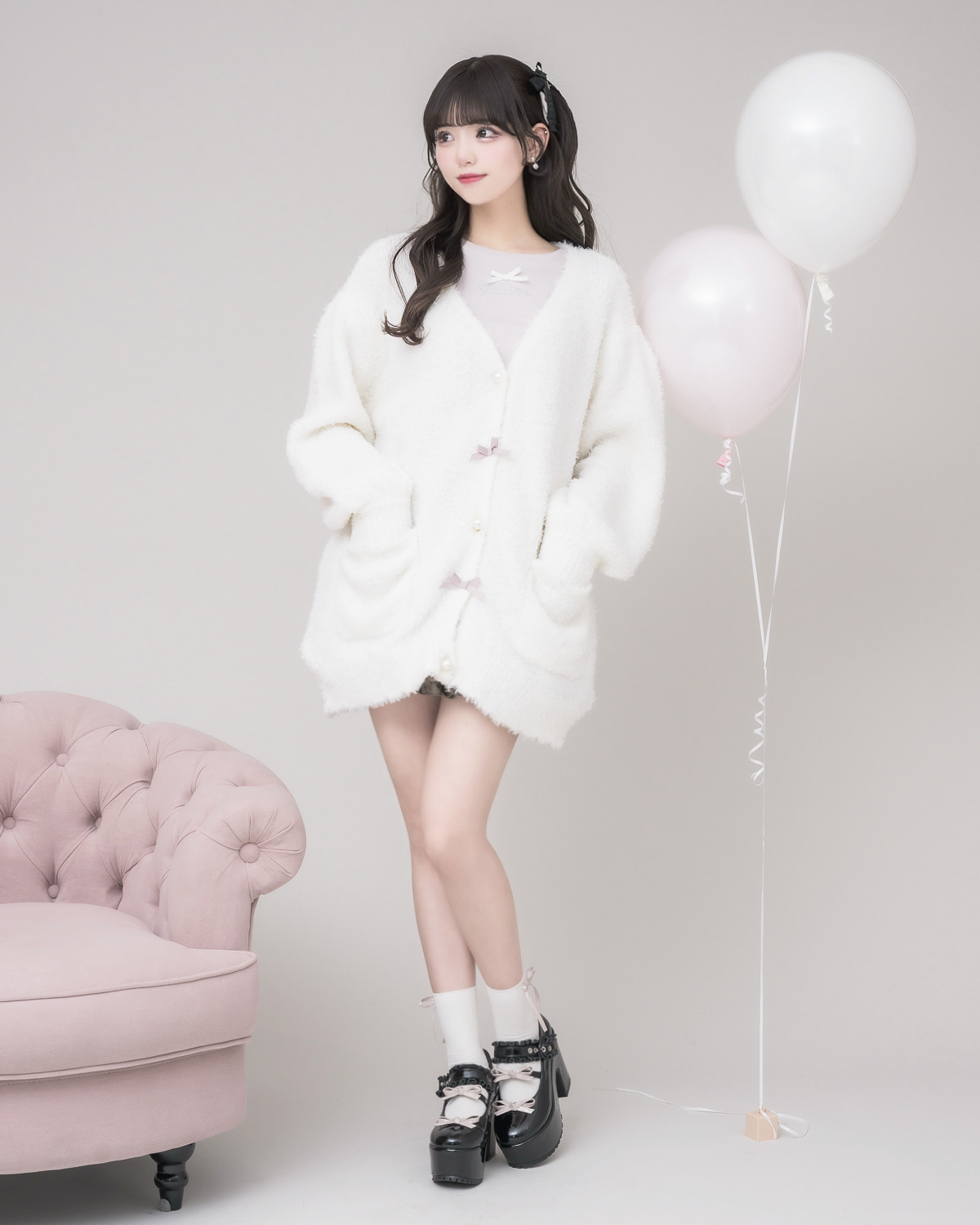 モデル身長:163cm/着用カラー:ホワイト