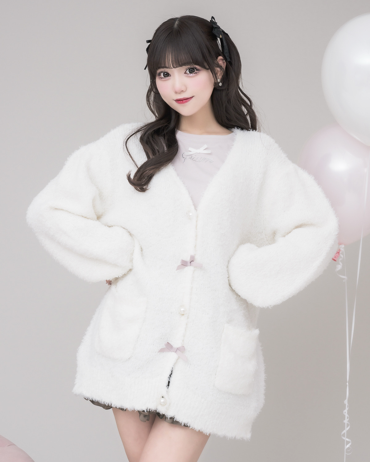 モデル身長:163cm/着用カラー:ホワイト