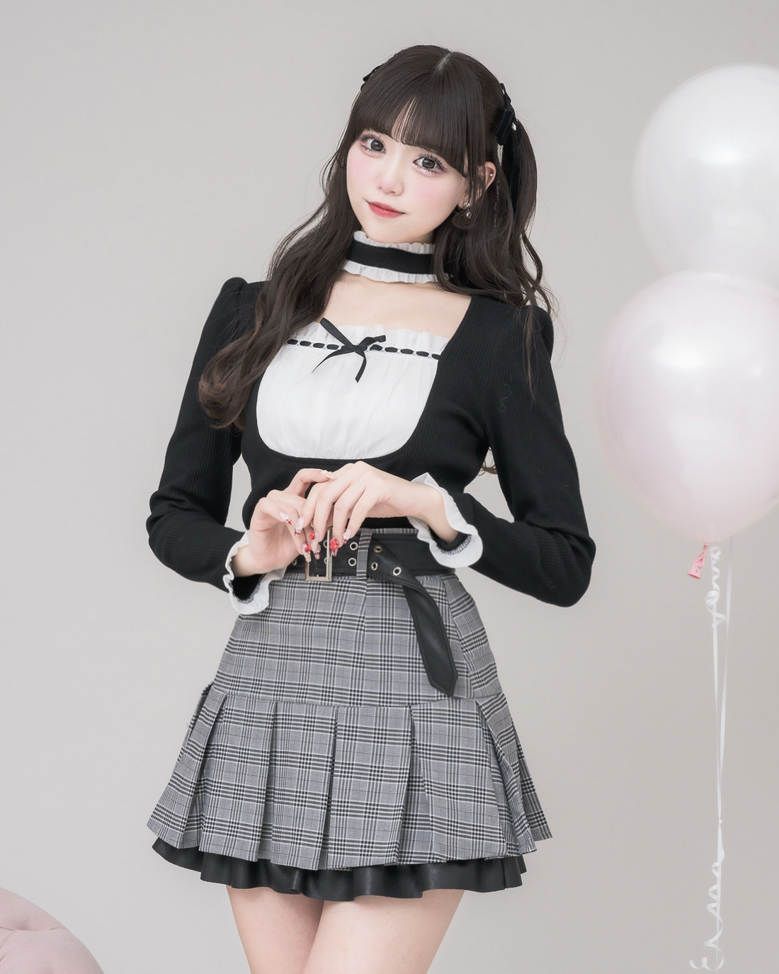モデル身長：163cm/着用カラー：ブラック