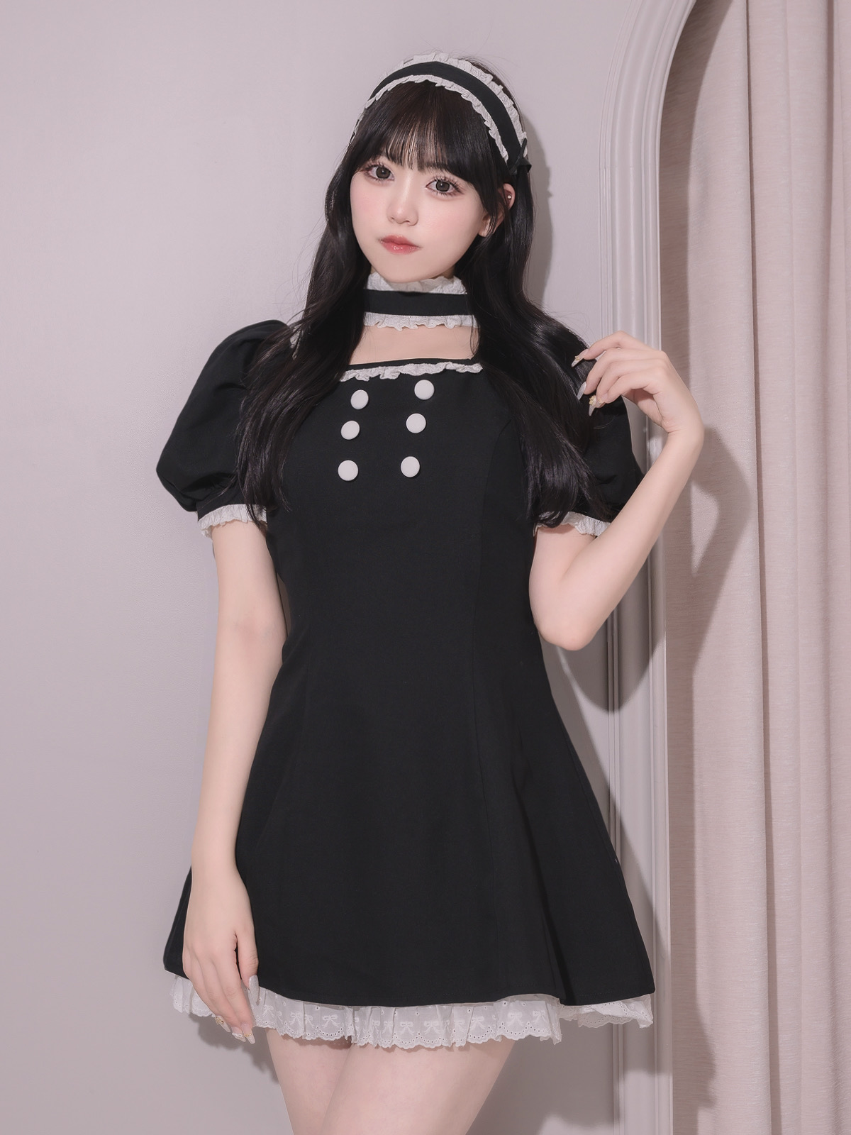 モデル身長:163cm/着用カラー:ブラック