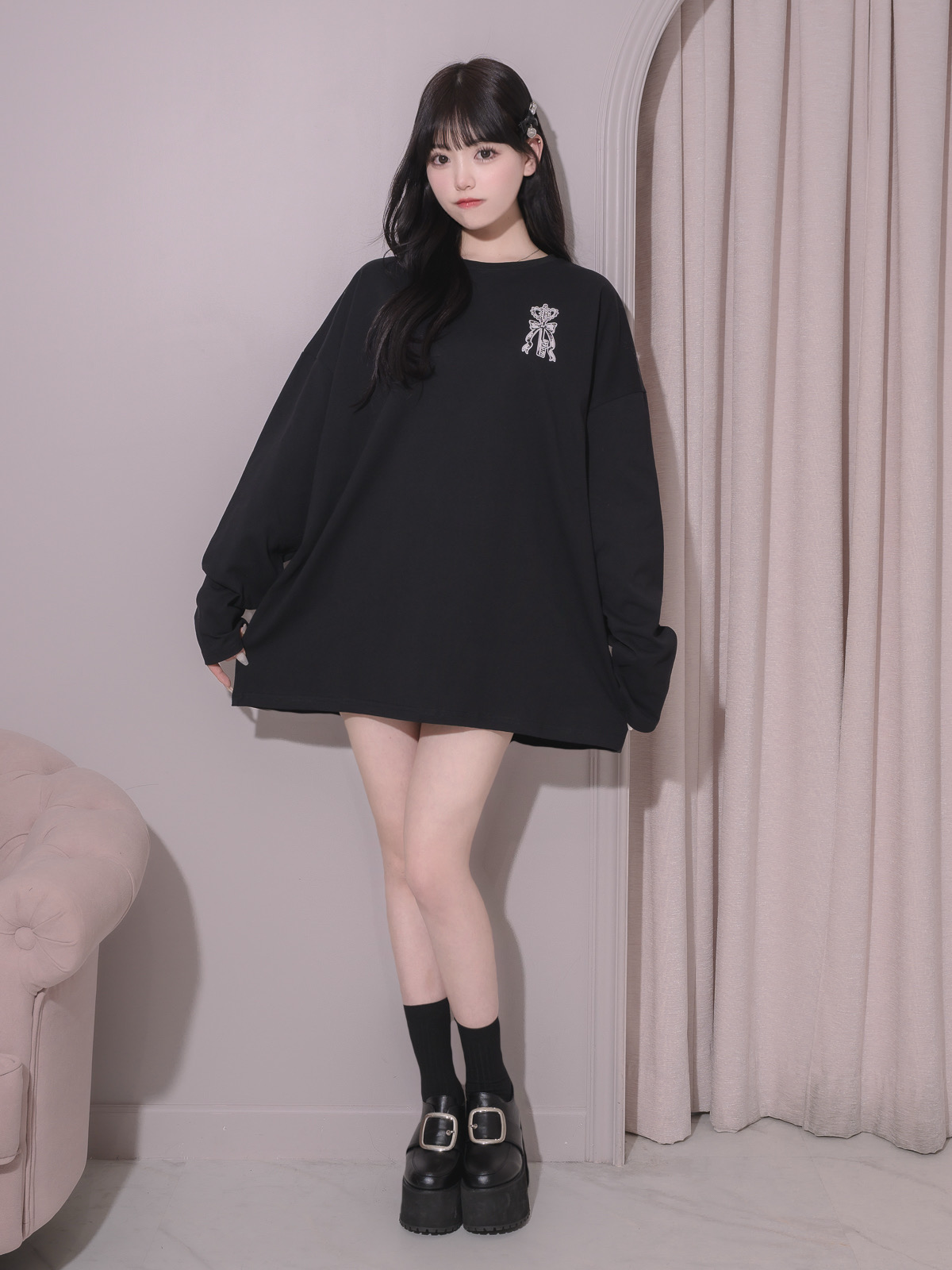 モデル身長:163cm/着用カラー:ブラック