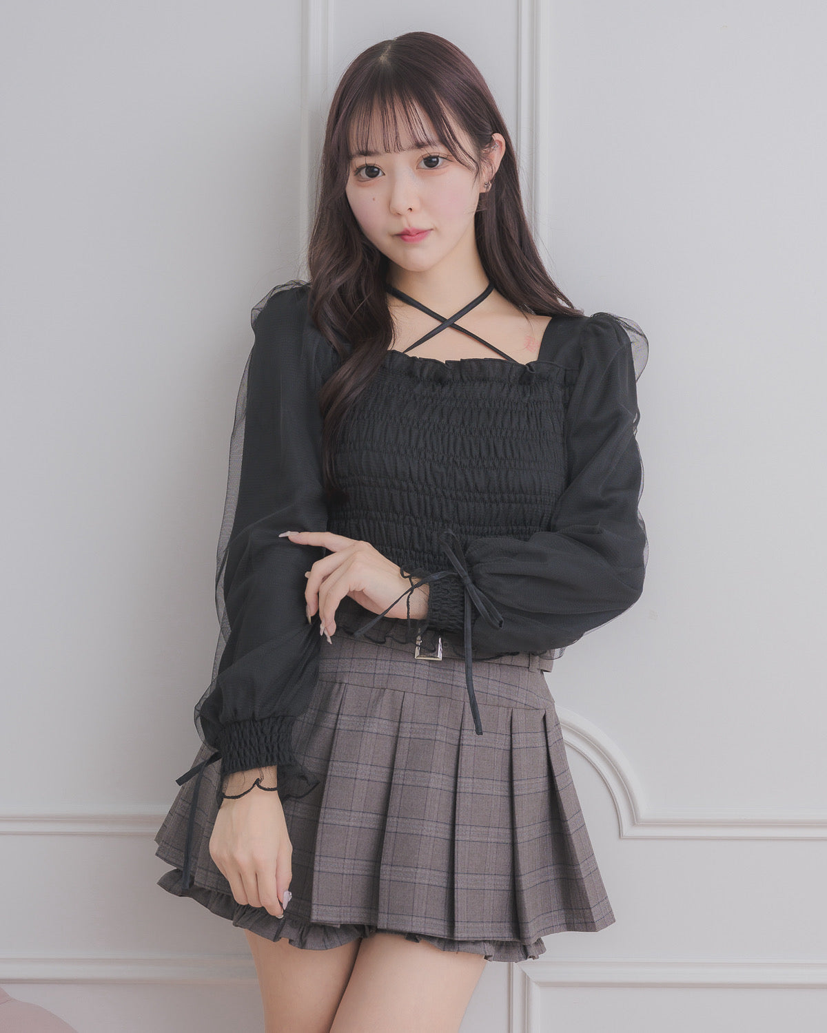 モデル身長：157cm/着用カラー：ブラック