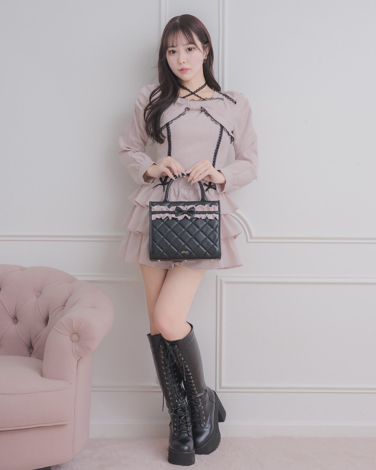 モデル身長：157cm/着用カラー:ピンク