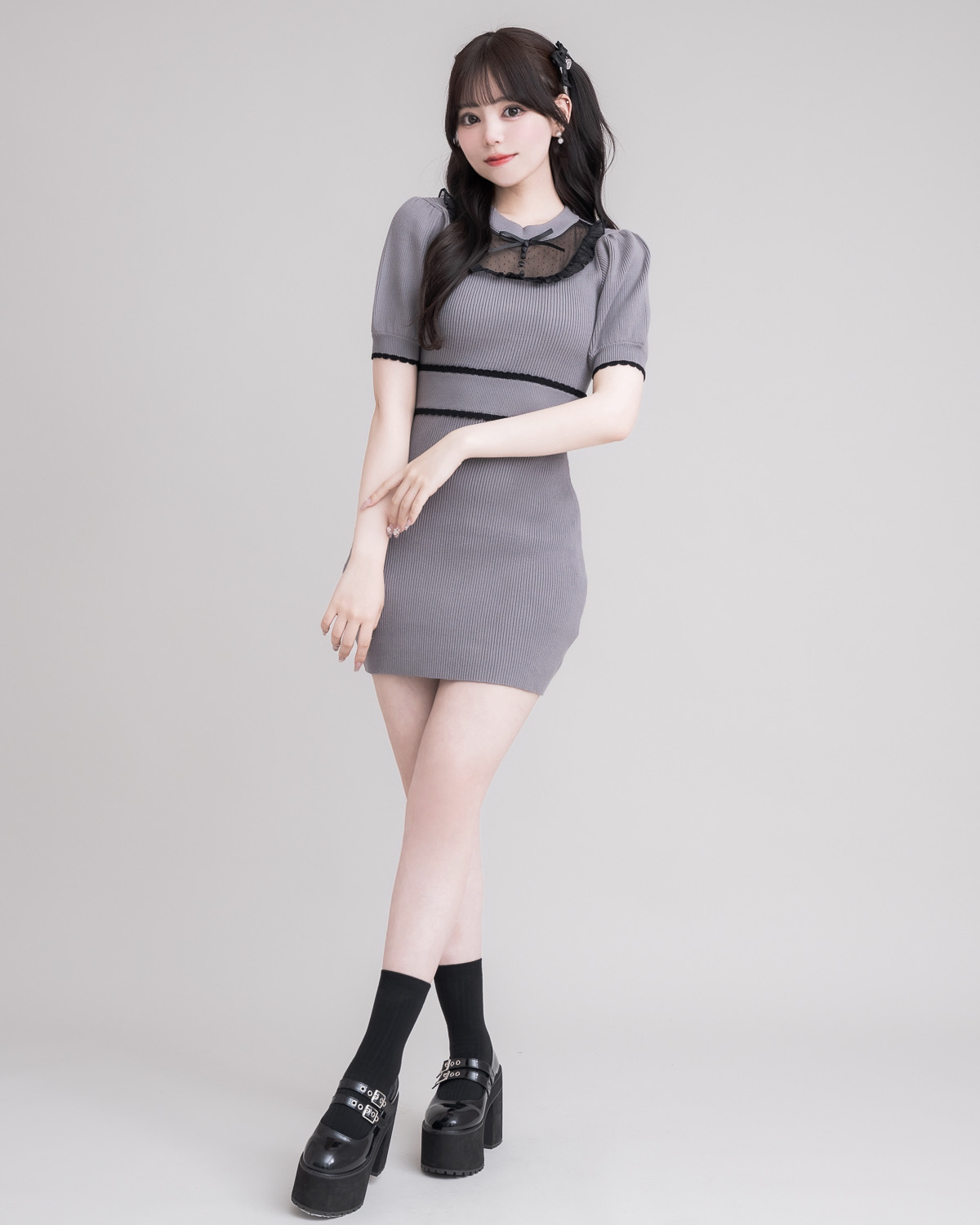 モデル身長:163cm/着用カラー:チャコール