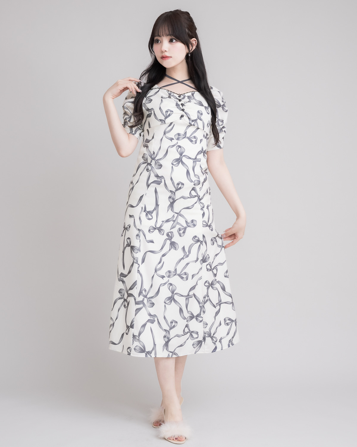 モデル身長:163cm/着用カラー:アイボリー