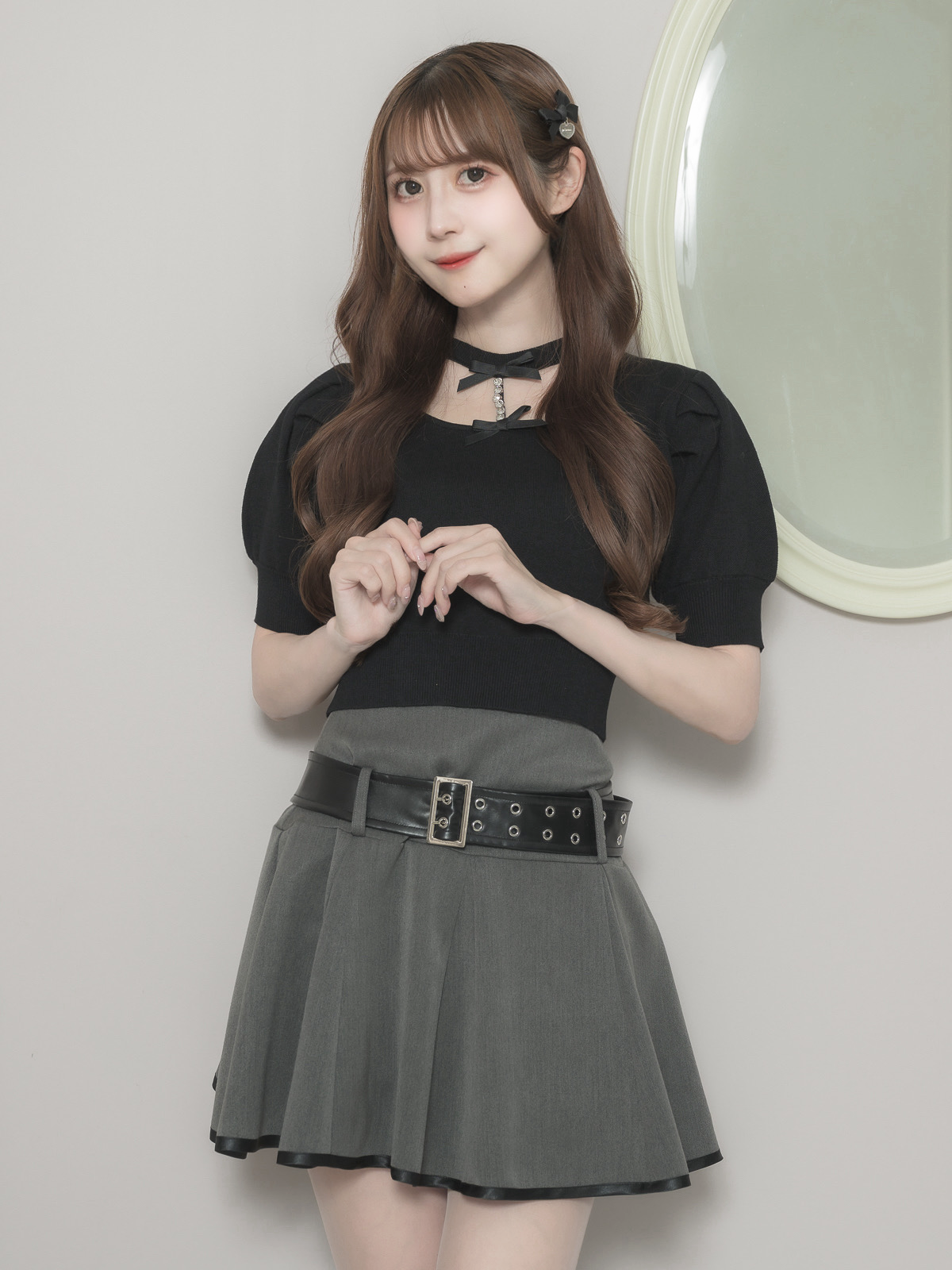 モデル身長：159cm/着用カラー:チャコール