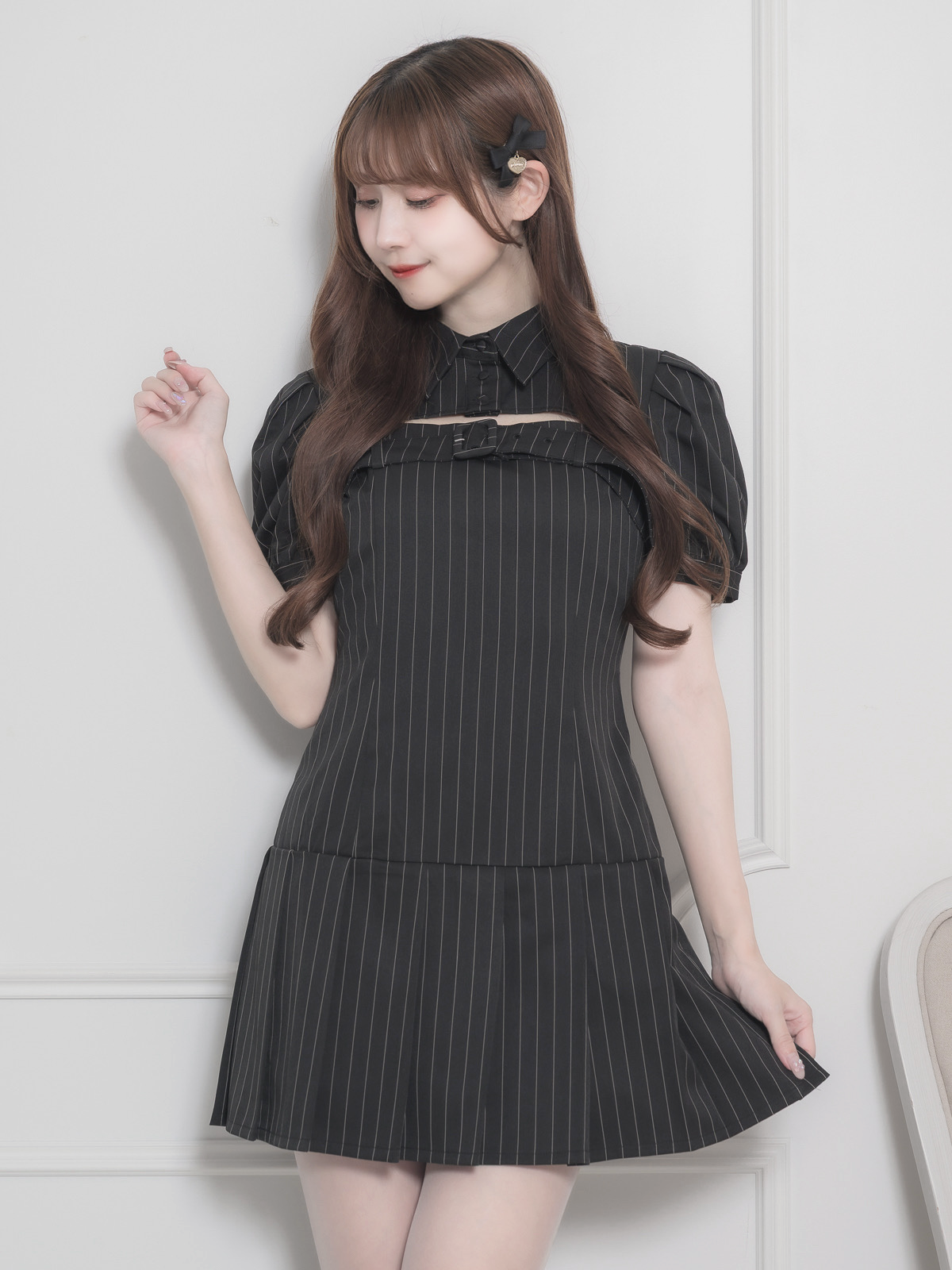 モデル身長:159cm/着用カラー:ブラック