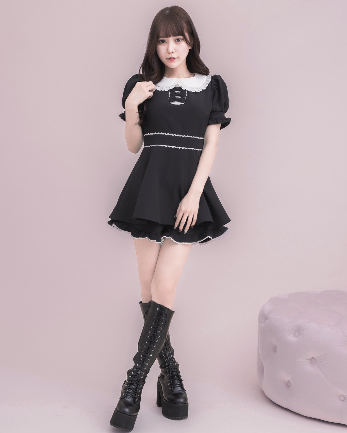 モデル身長:157cm/着用カラー : ブラック