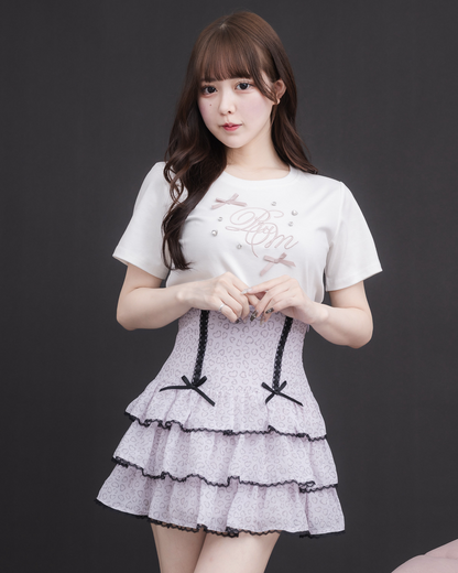 piumオリジナルレオパードティアードスカート piumオリジナルレオパードティアードスカート