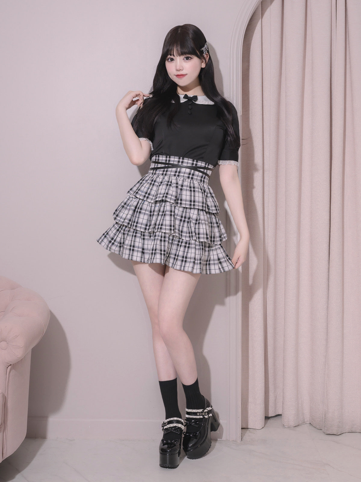 モデル身長:163cm/着用カラー:ブラック