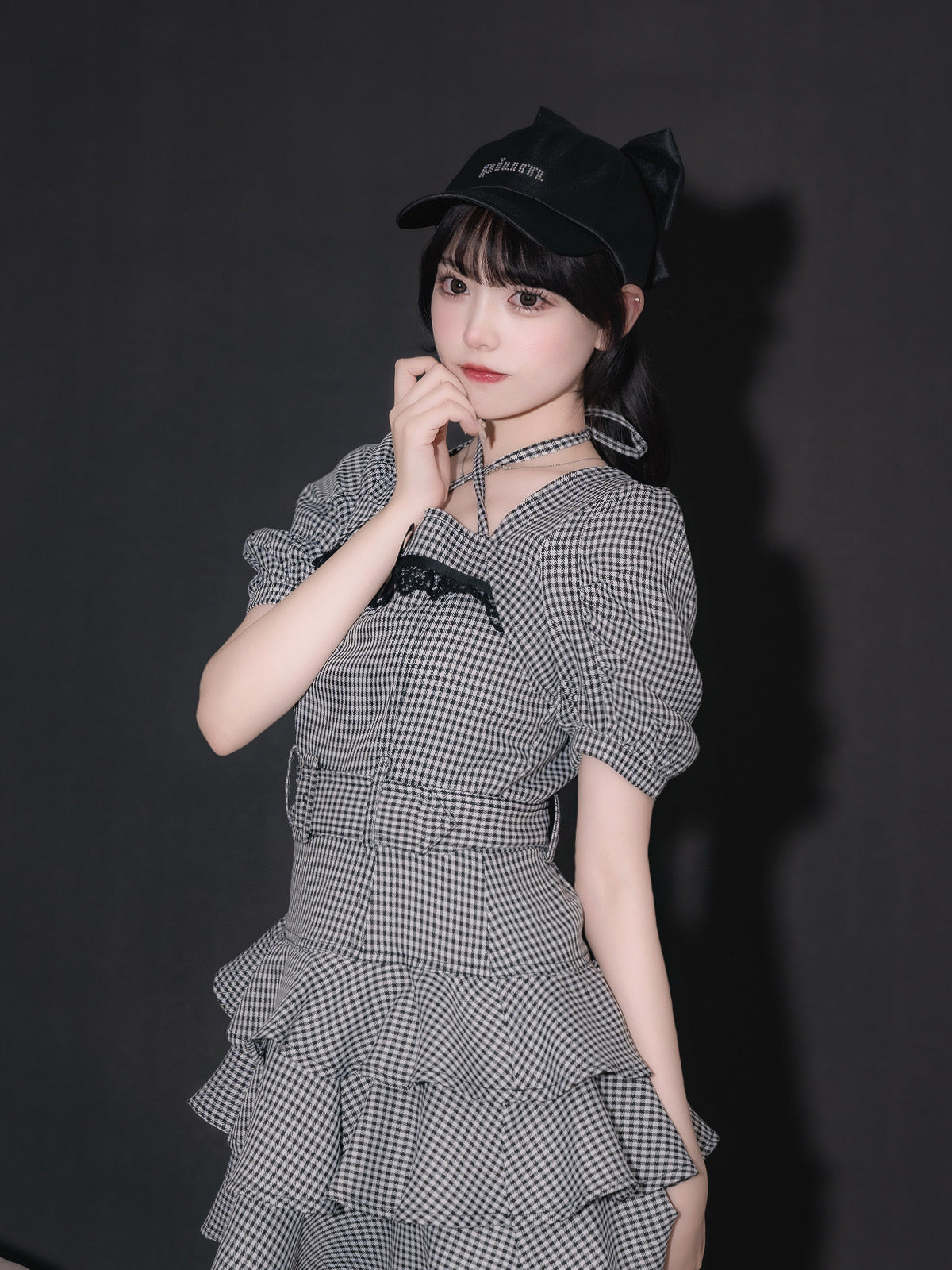 バックリボンサテンキャップ