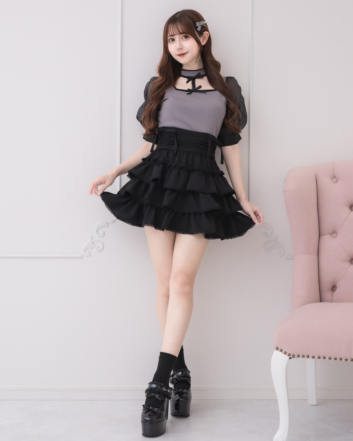 モデル身長:159cm/着用カラー:チャコール