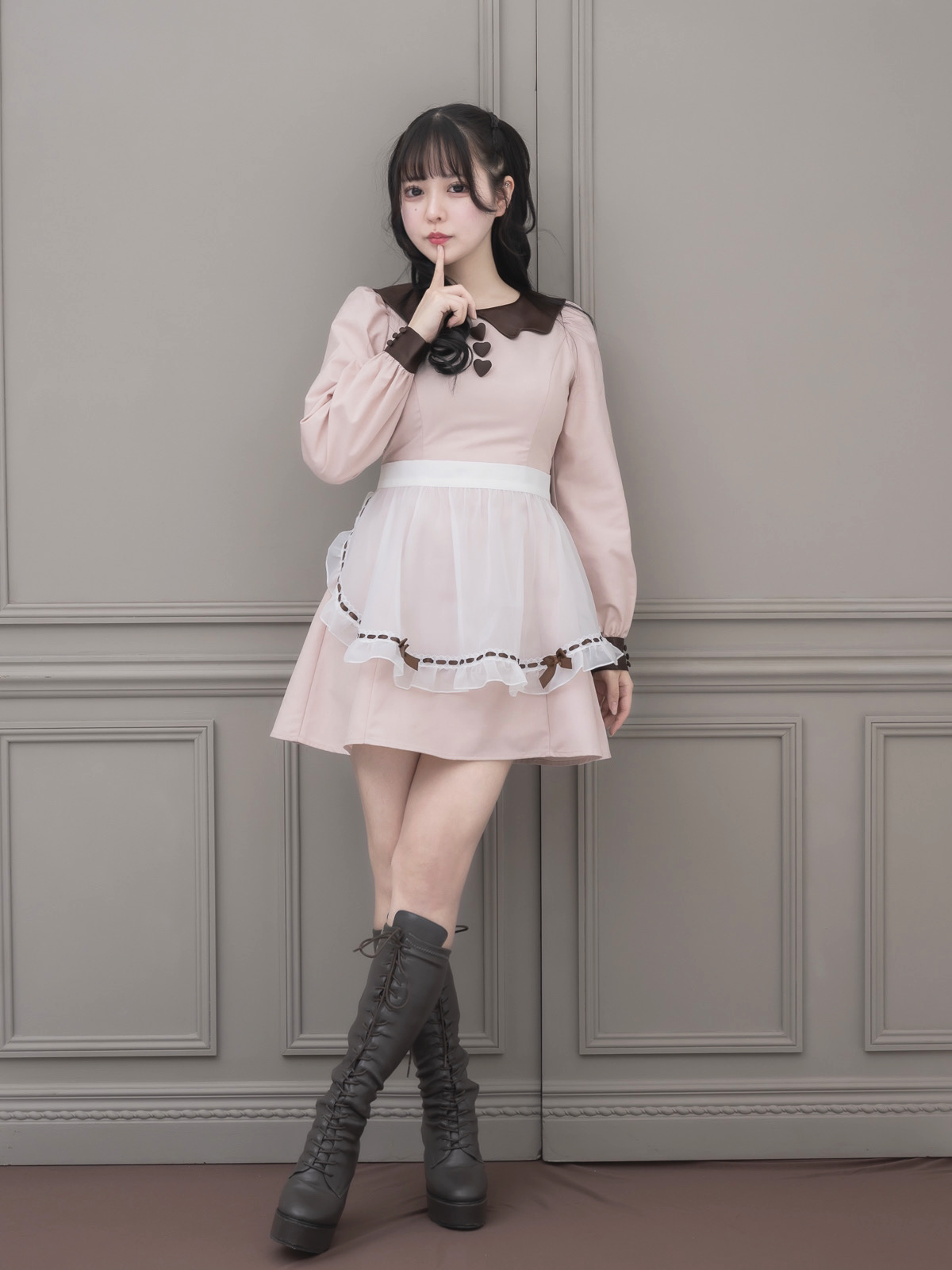 モデル身長:157cm/着用カラー:ピンク