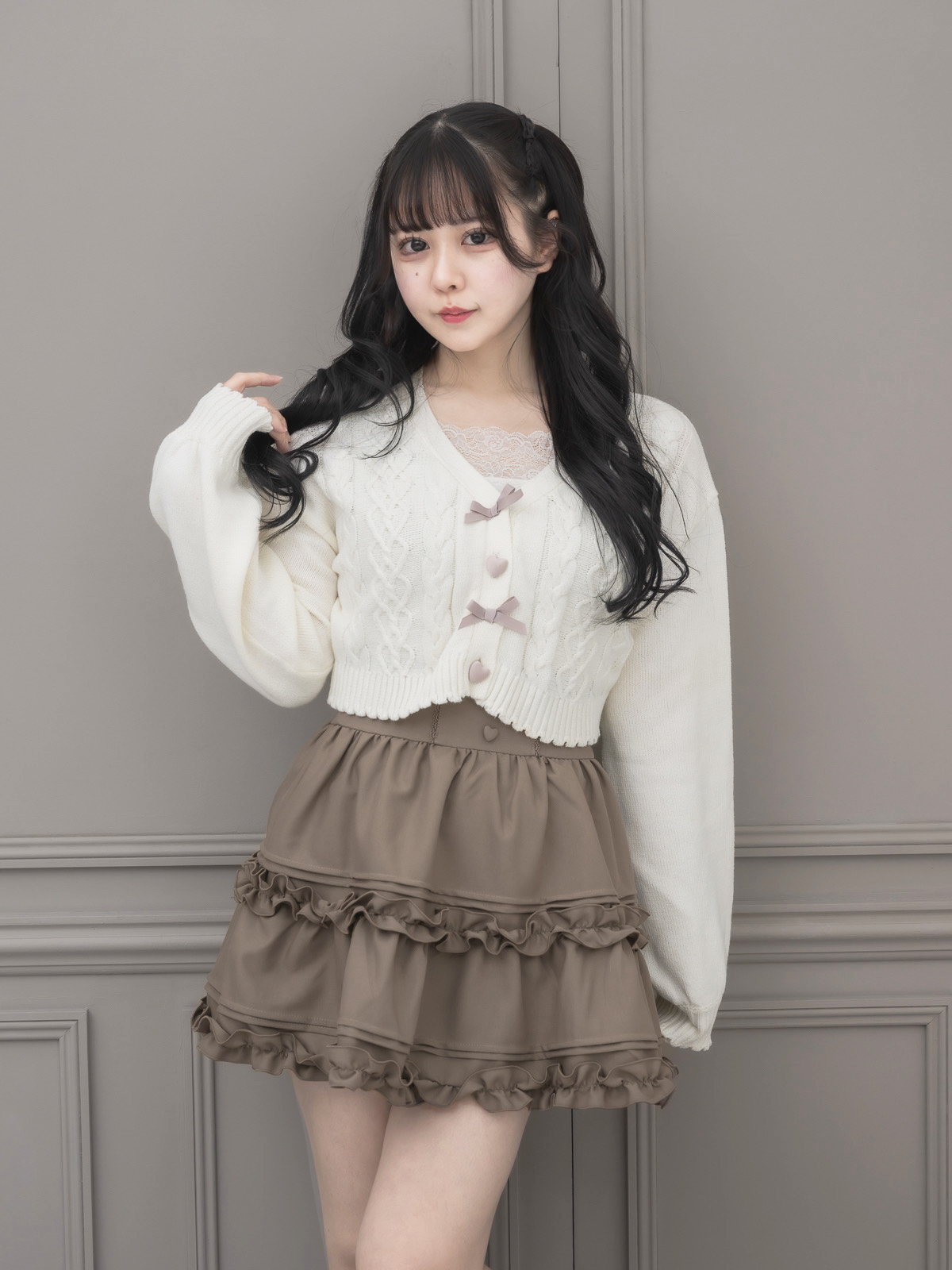 モデル身長:157cm/着用カラー:ホワイト