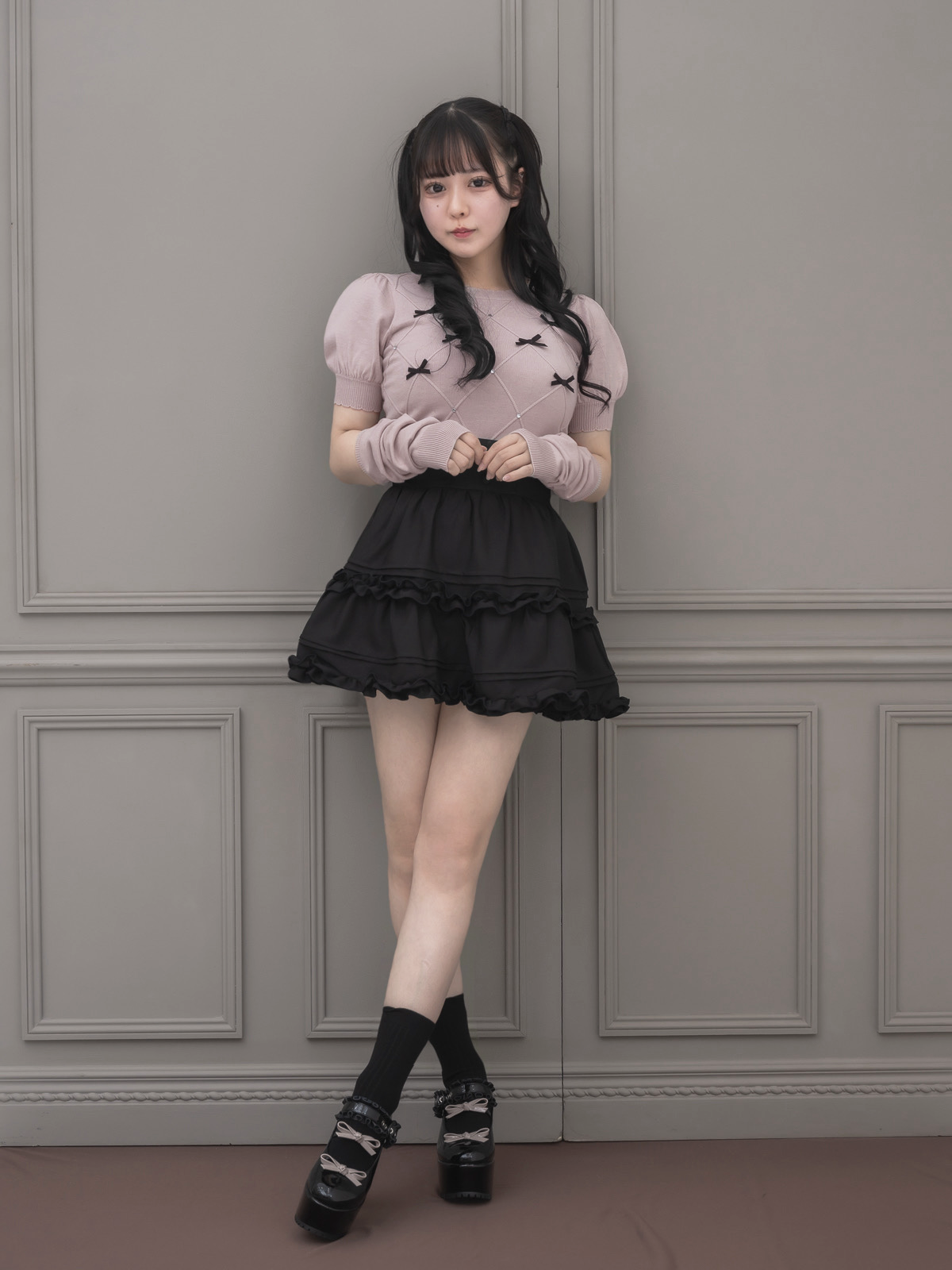 モデル身長:157cm/着用カラー:ピンク