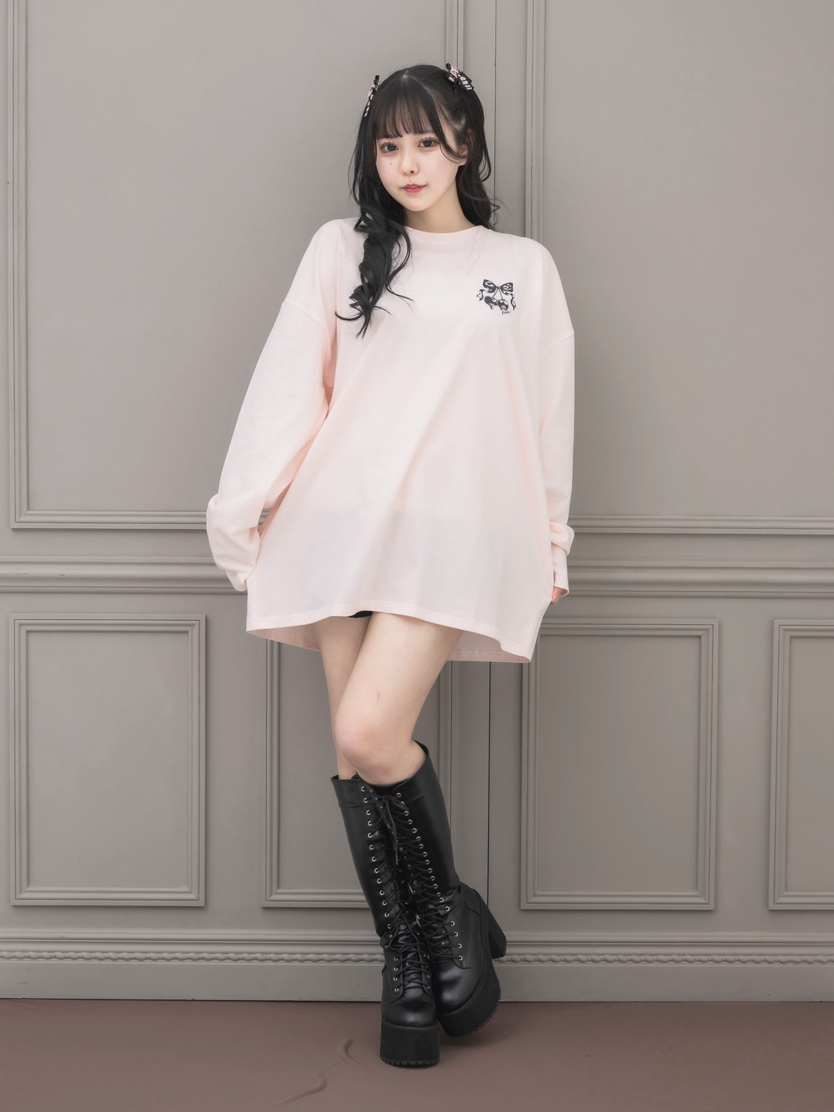 モデル身長:157cm/着用カラー:ピンク