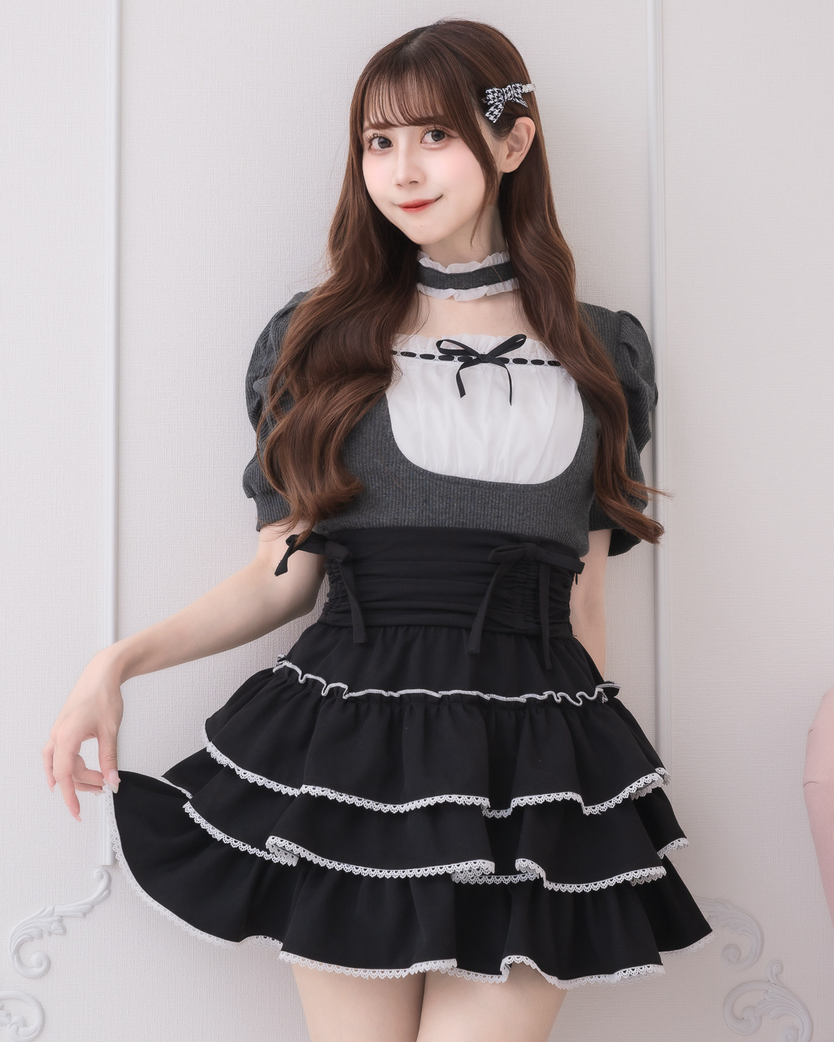 ラウンドフリルチョーカー半袖カットソー – pium ラウンドフリルチョーカー半袖カットソー – pium