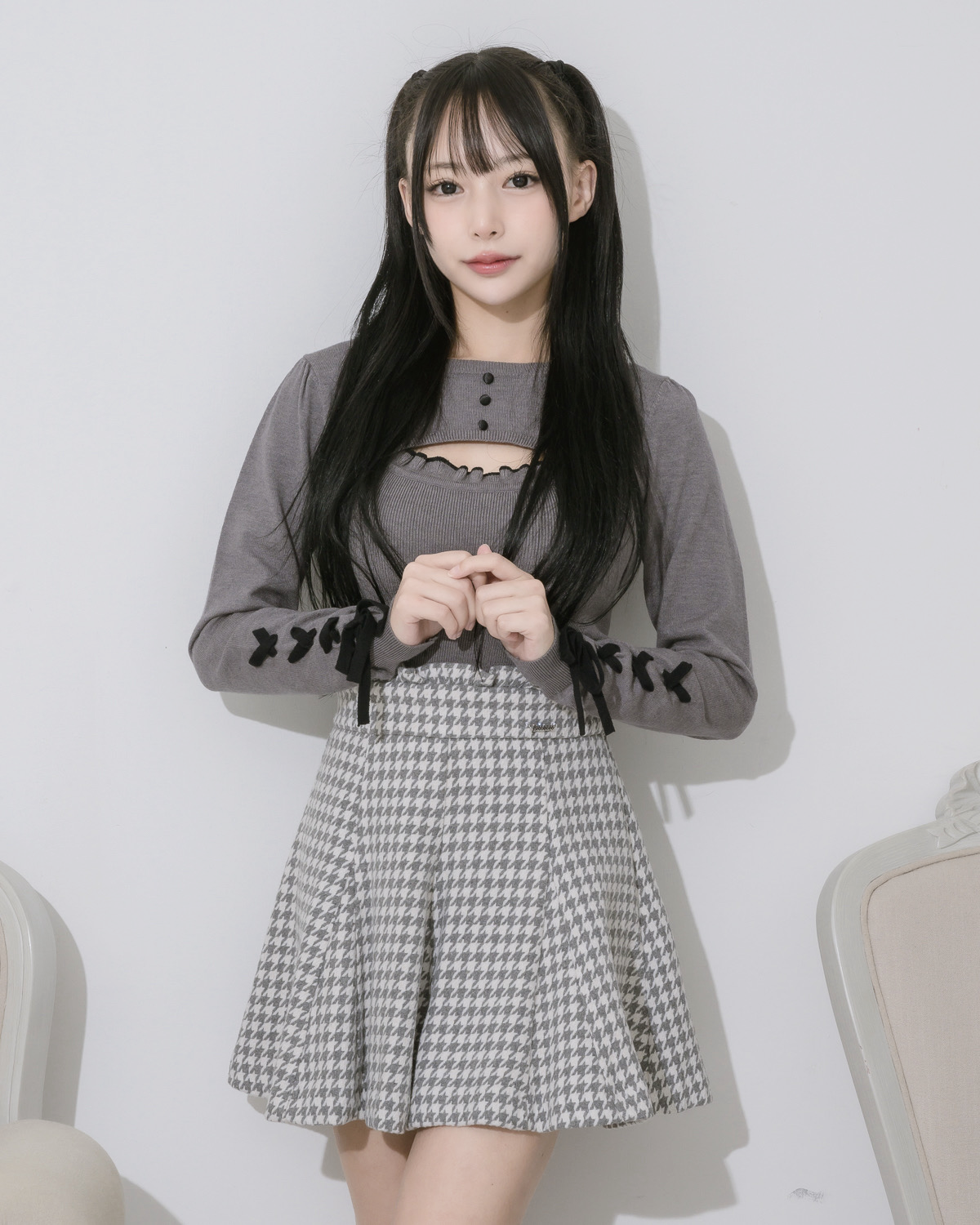 モデル身長:153cm/着用カラー:グレー