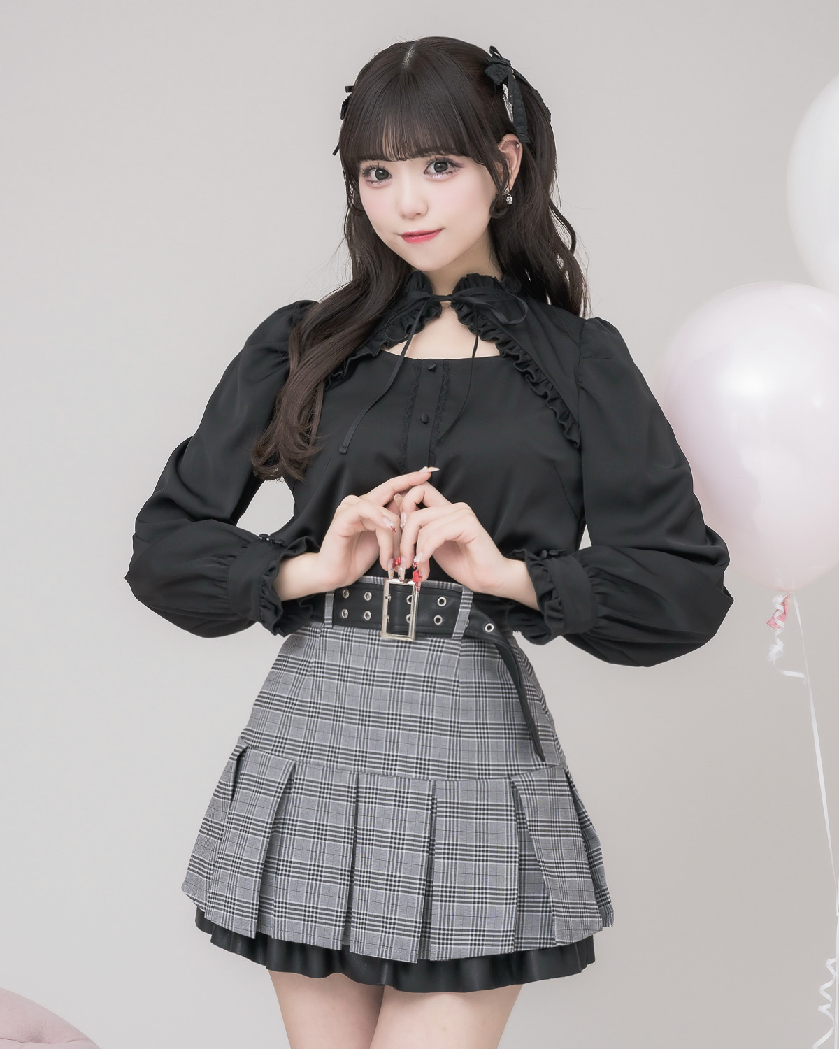 モデル身長:163cm/着用カラー:ブラック