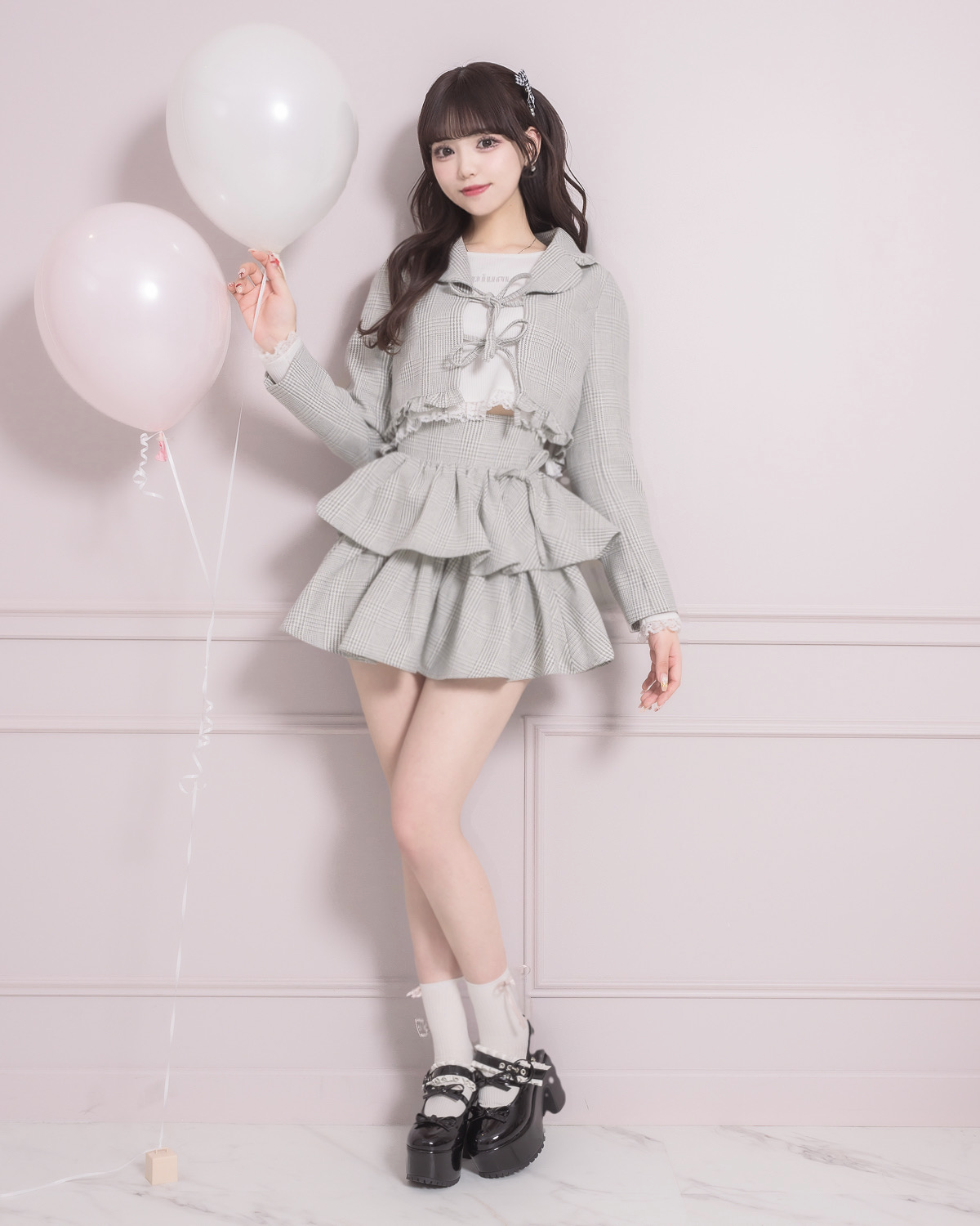 モデル身長:163cm/着用カラー:グレー