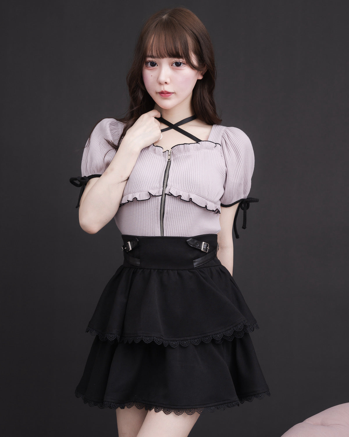 モデル身長:157cm/着用カラー:ブラック