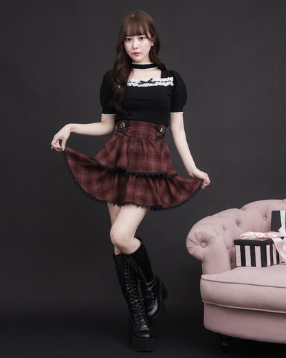 モデル身長：157cm/着用カラー:レッドチェック
