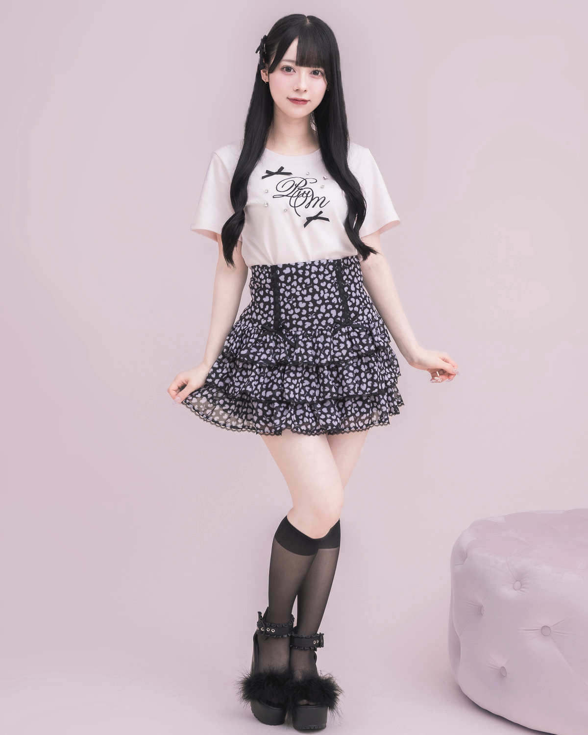 モデル身長：155cm/着用カラー：ブラック