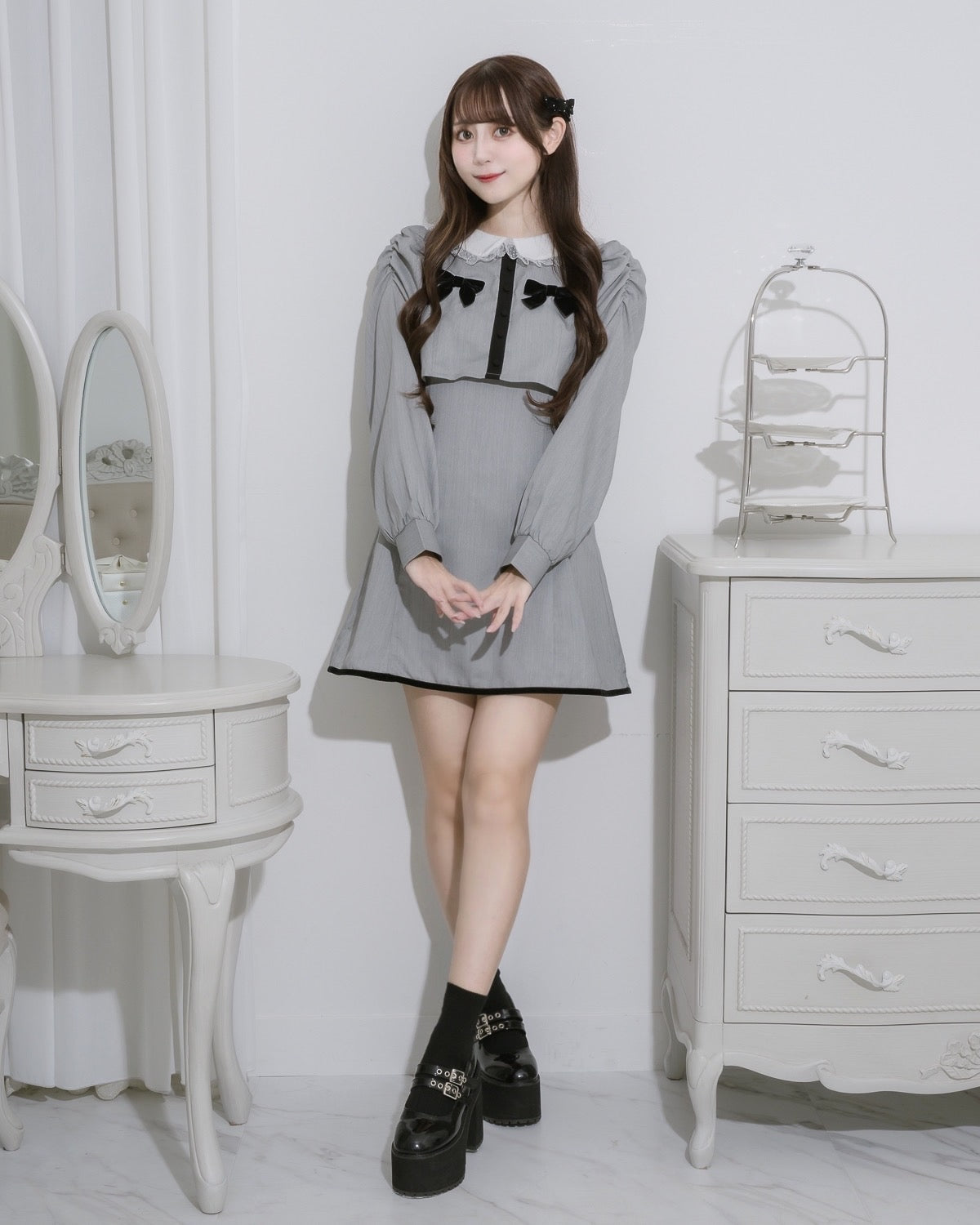 モデル身長:159cm/着用カラー:グレー