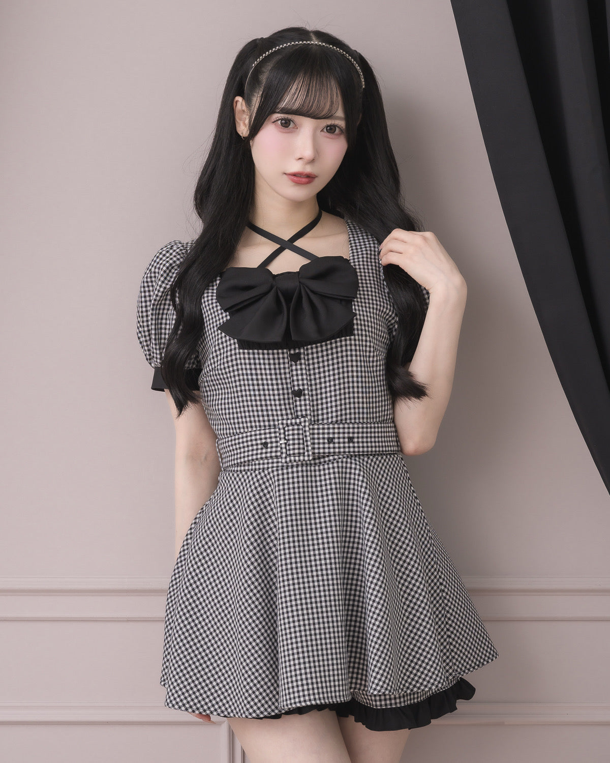 リボン付きタンクトップ（ベージュ・黒）6枚セット ラッフルリボンセットアップ ｜ LIZ LISA（リズリサ）公式通販